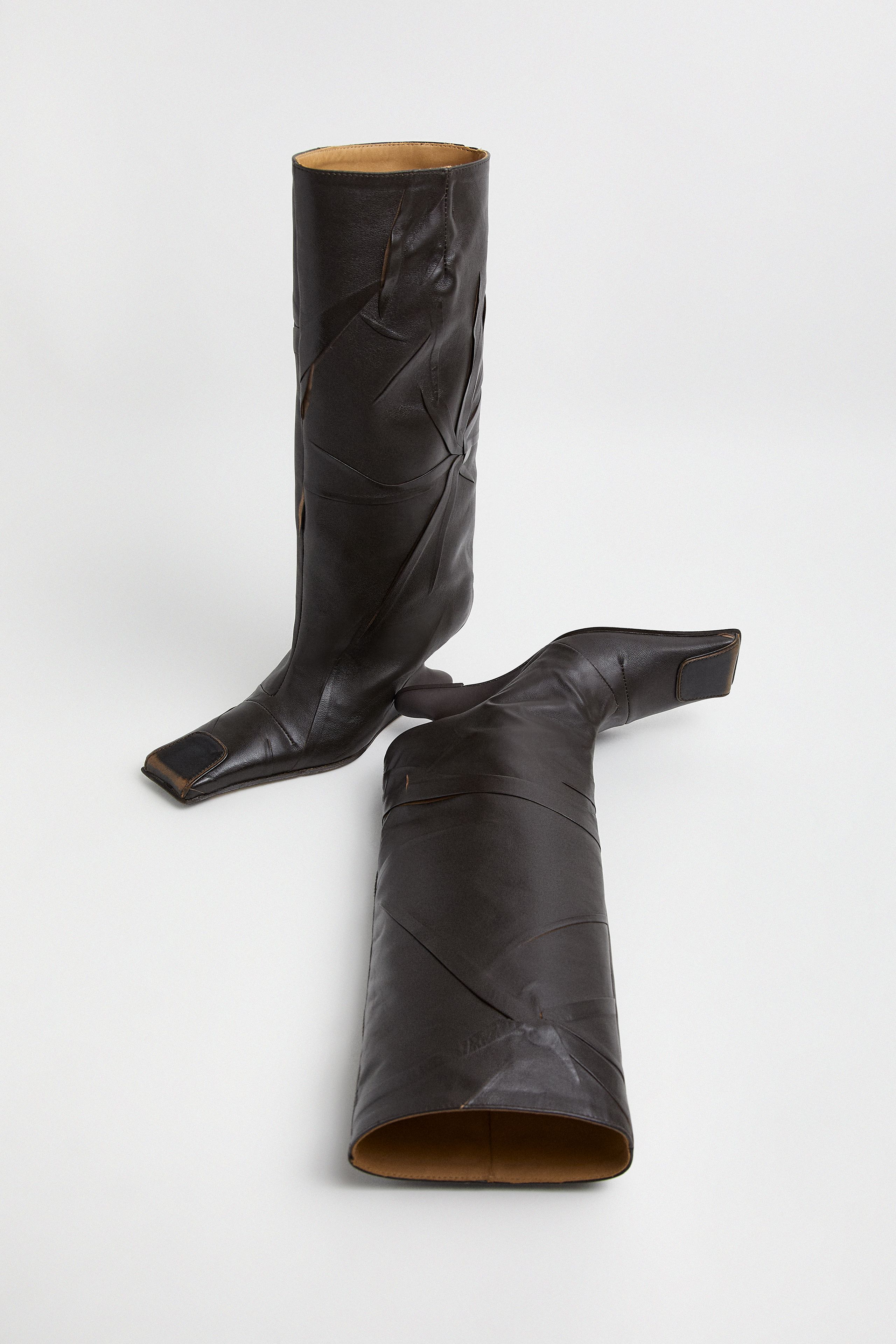 Ayleen Boots - Star Wrinkle Brown Leather | Miista