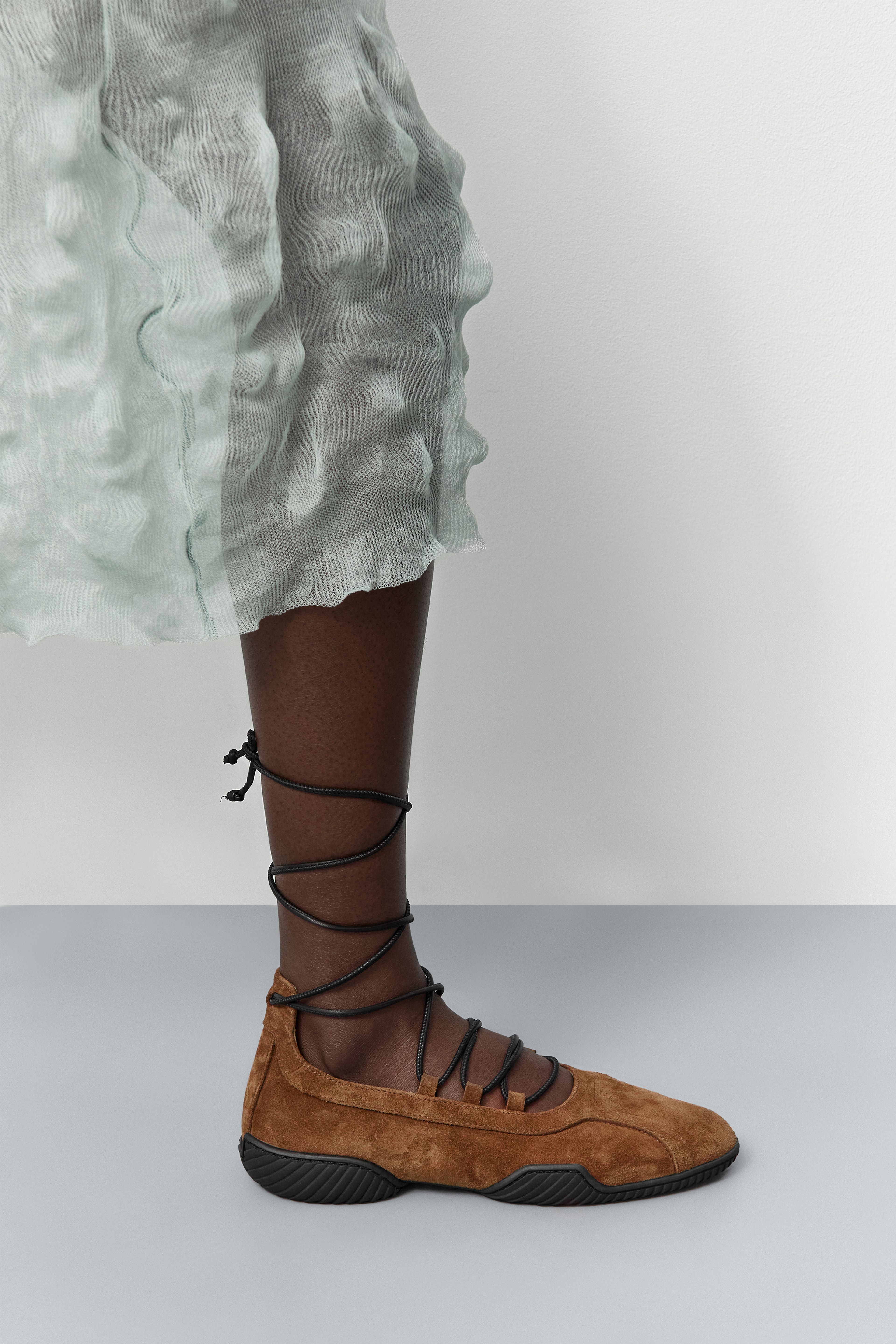 Averie Tan Lace Ballerinas | Miista | Designed & Handmade in Europe