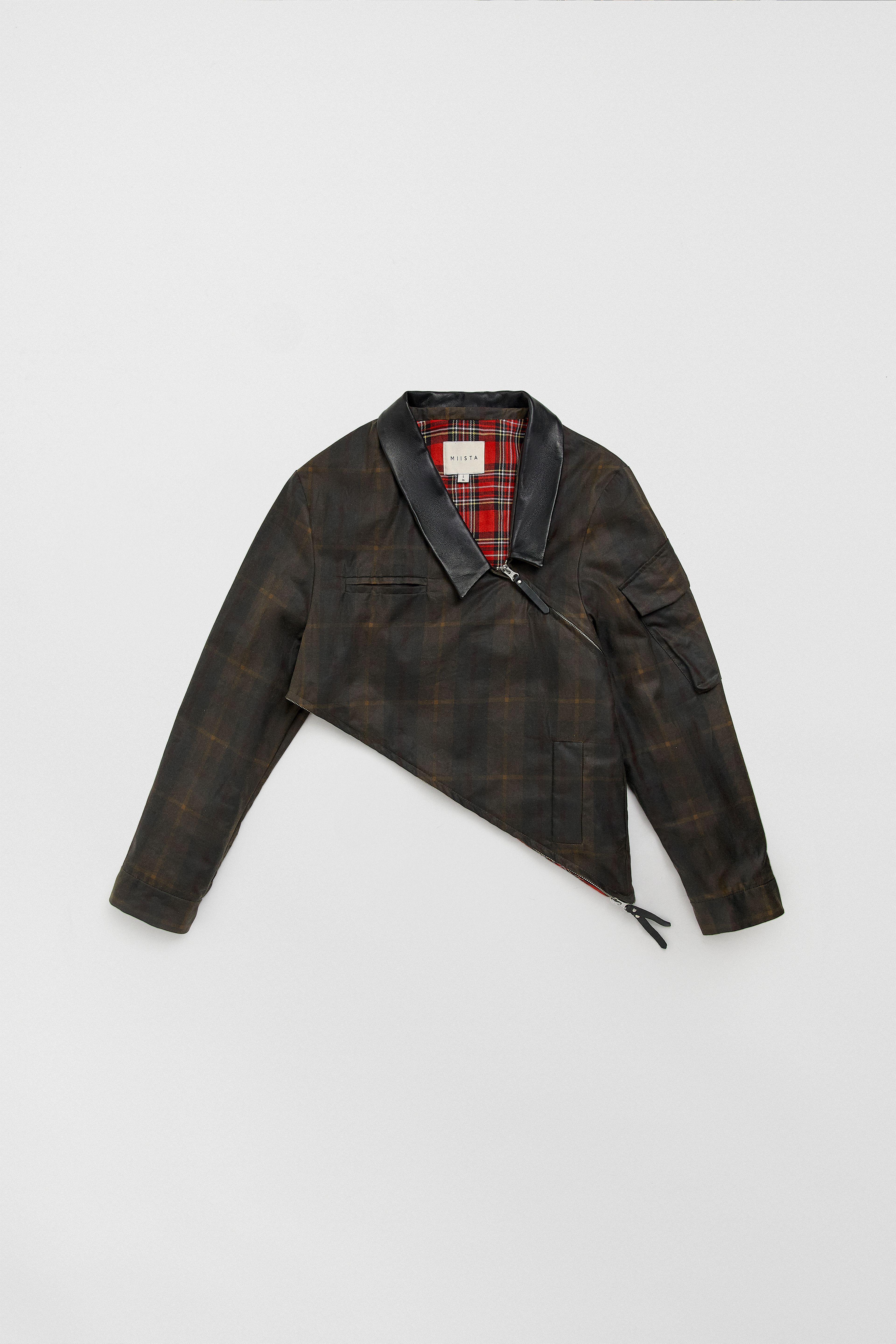 Marla Brown Checked Detachable Jacket | Miista | Designed & Handmade in Europe