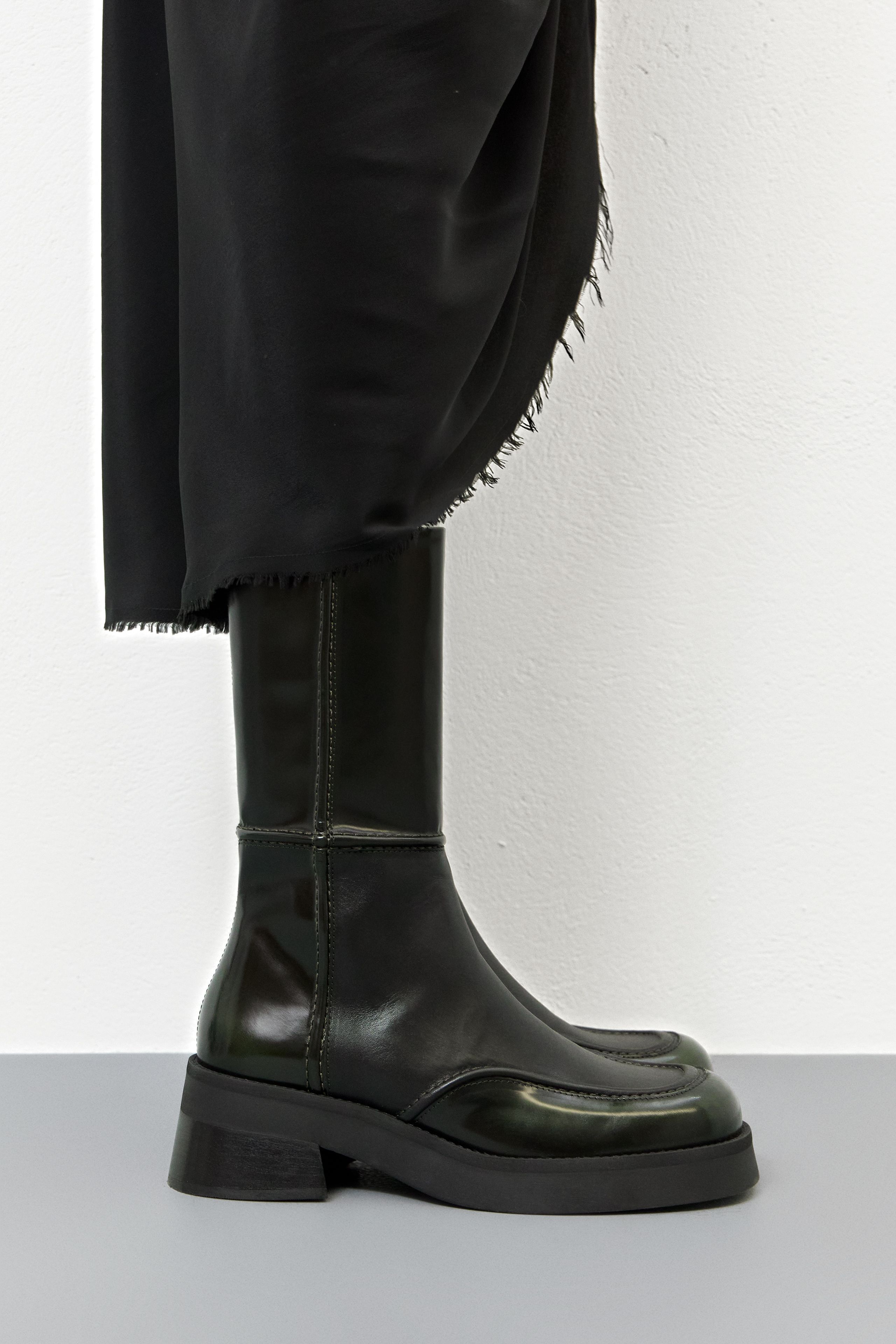 Inne Khaki Black Ankle Boots | Miista | Designed & Handmade in Europe