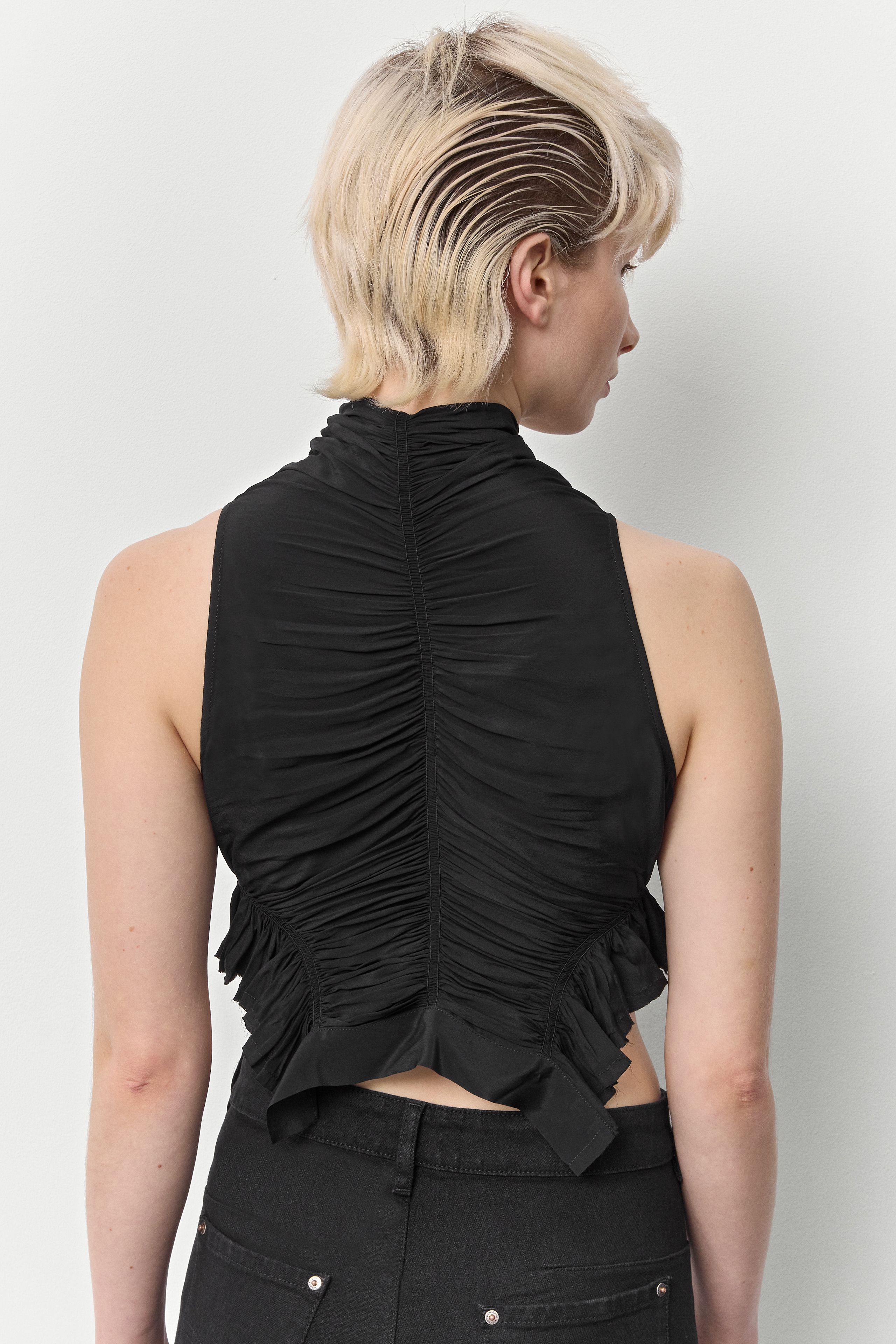 Tane Top - Black Silk Blend | Miista