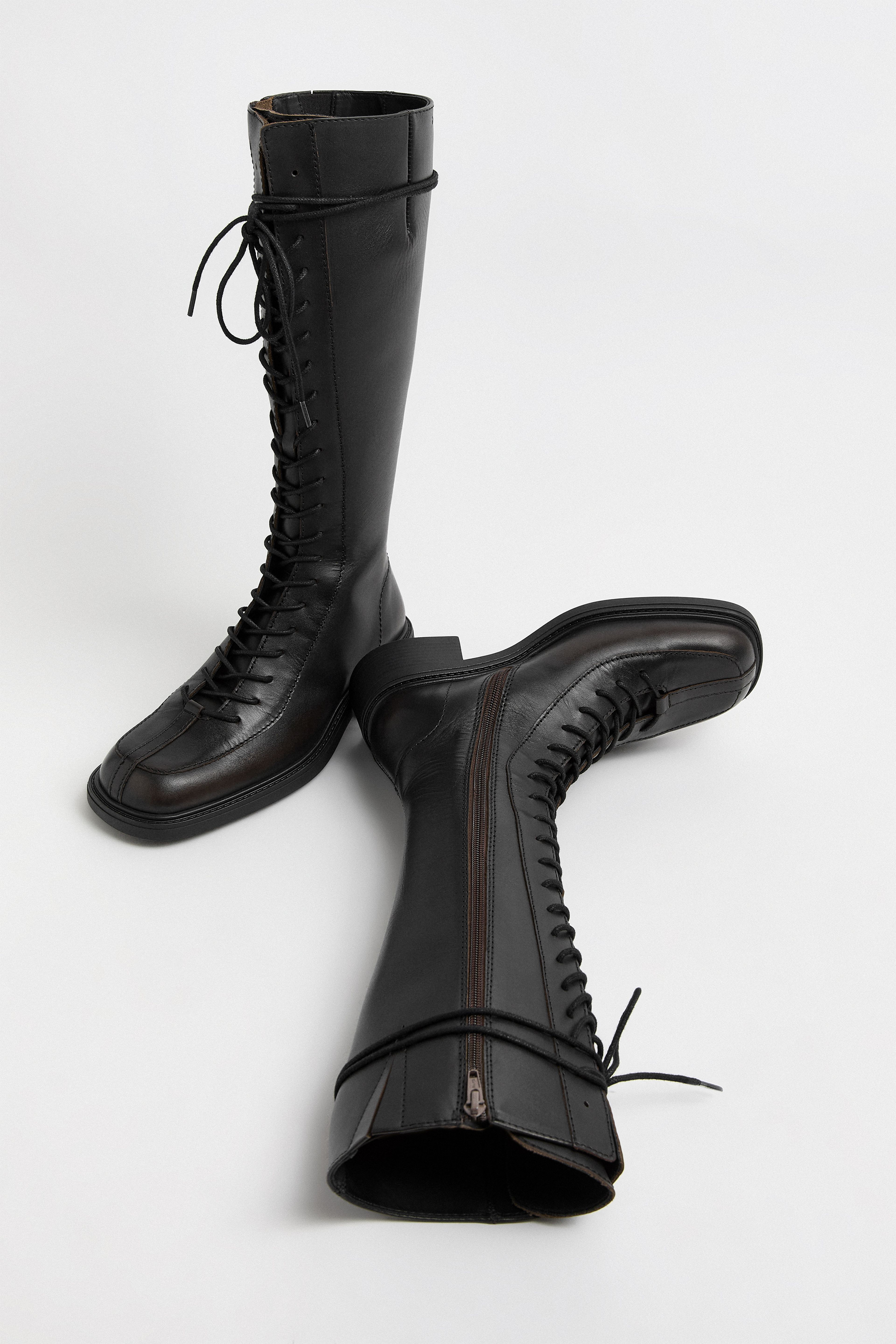 Sabryna Boots - Brown Grey Brush Off Leather | Miista | Designed & Handmade in Europe