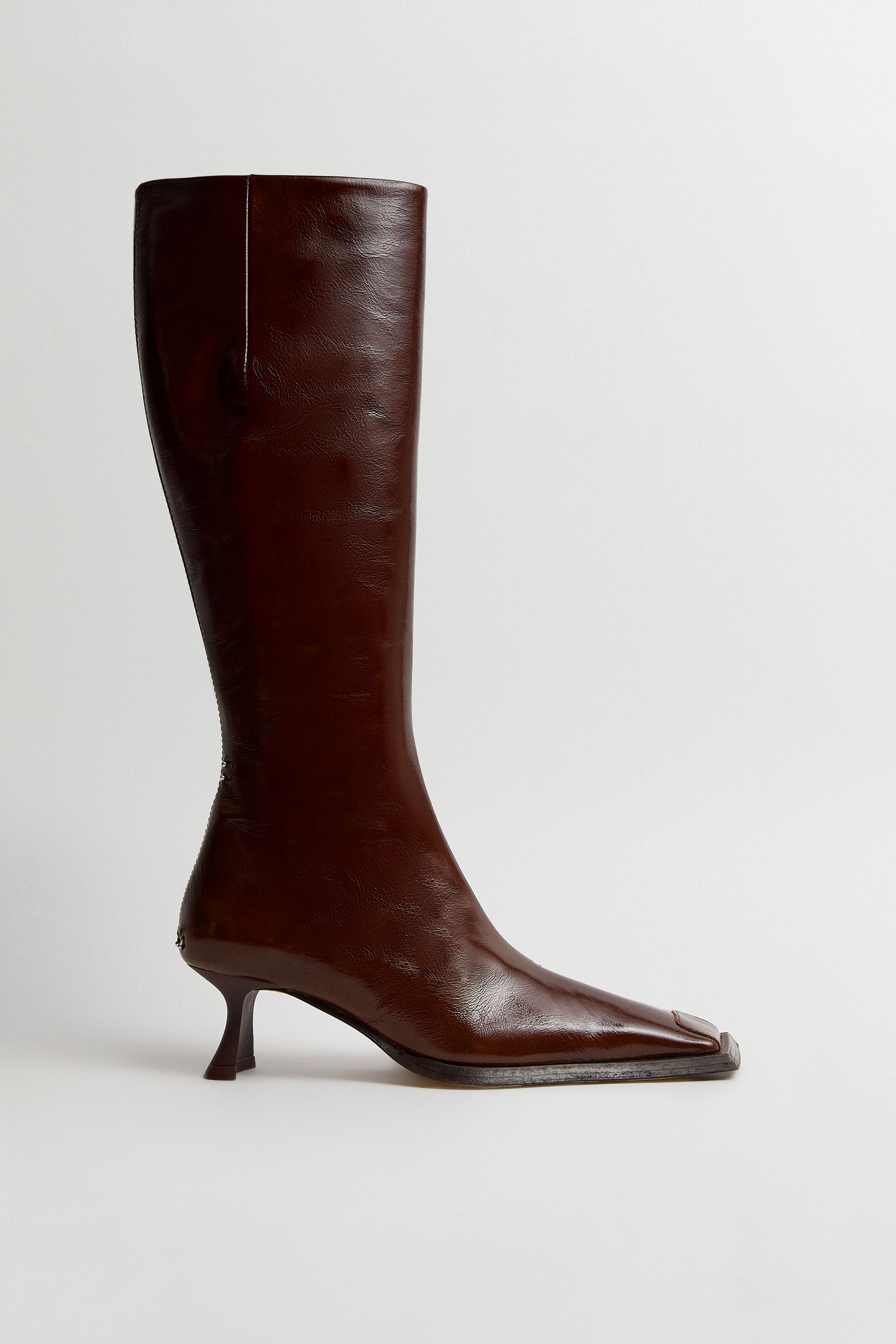 Alfreda Boots Chesnut Crinkle Leather | Miista | Designed & Handmade in Europe