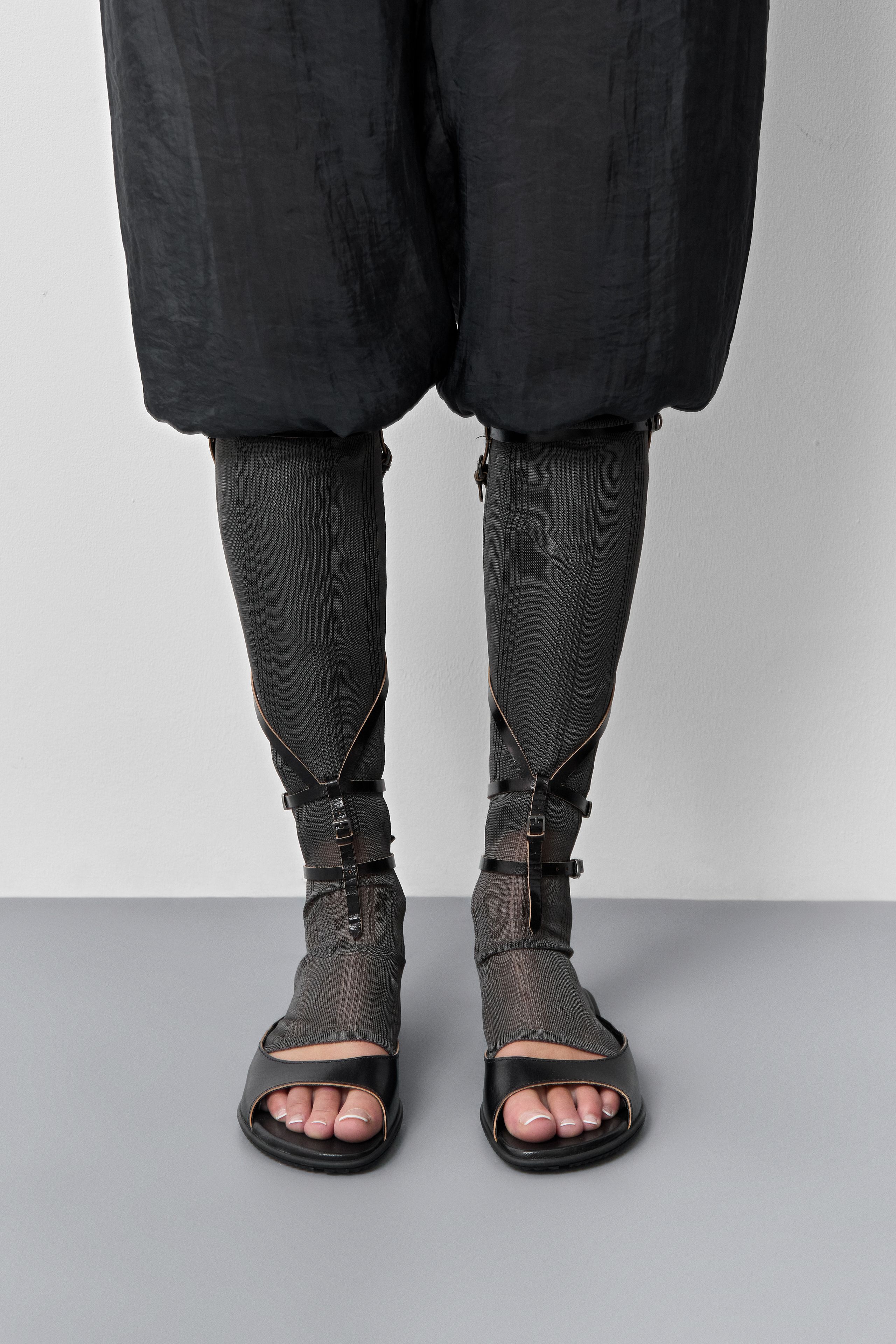Grata Black Leather Anklet | Miista | Designed & Handmade in Europe
