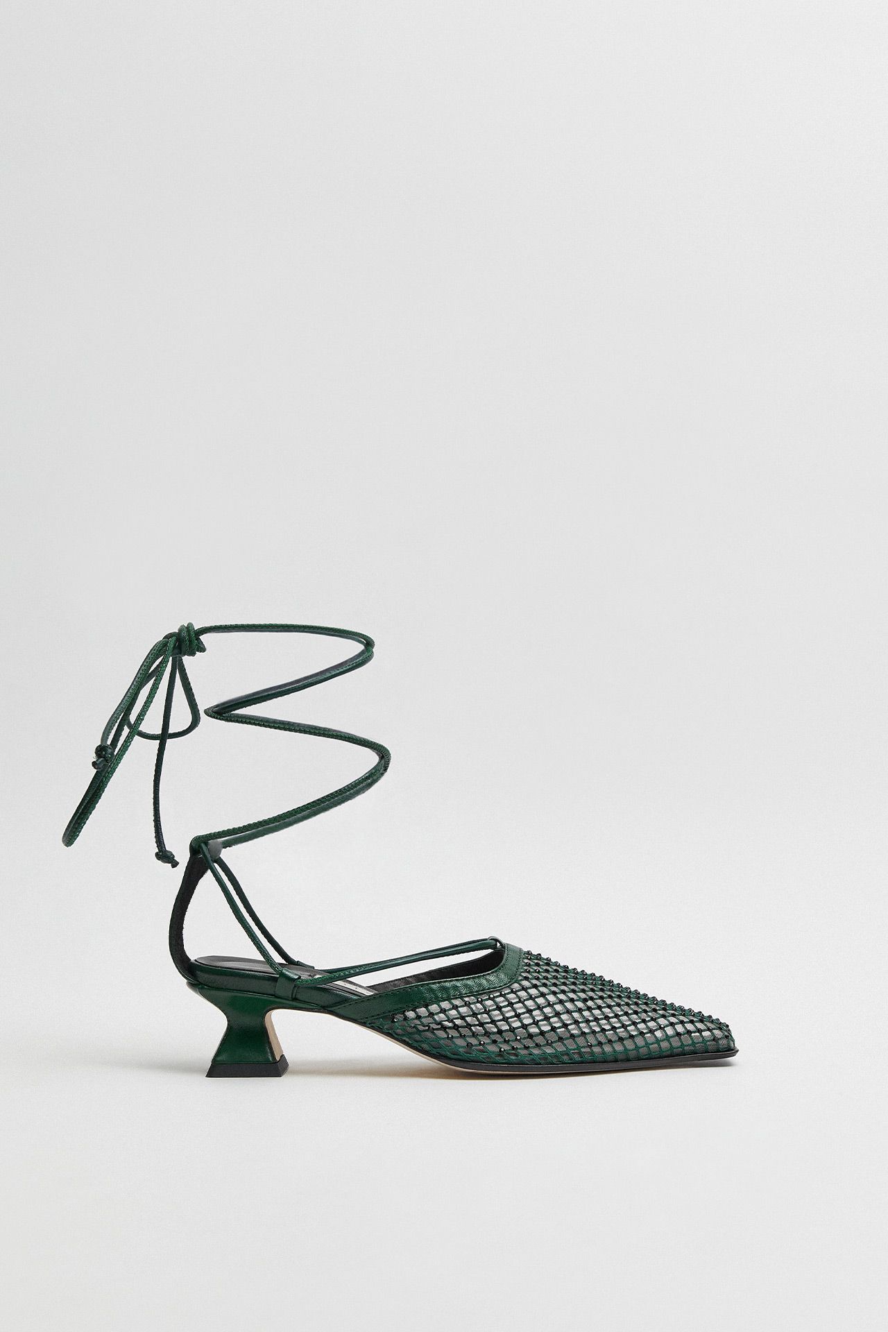 Andes Green Mesh Mule Sandals | Miista