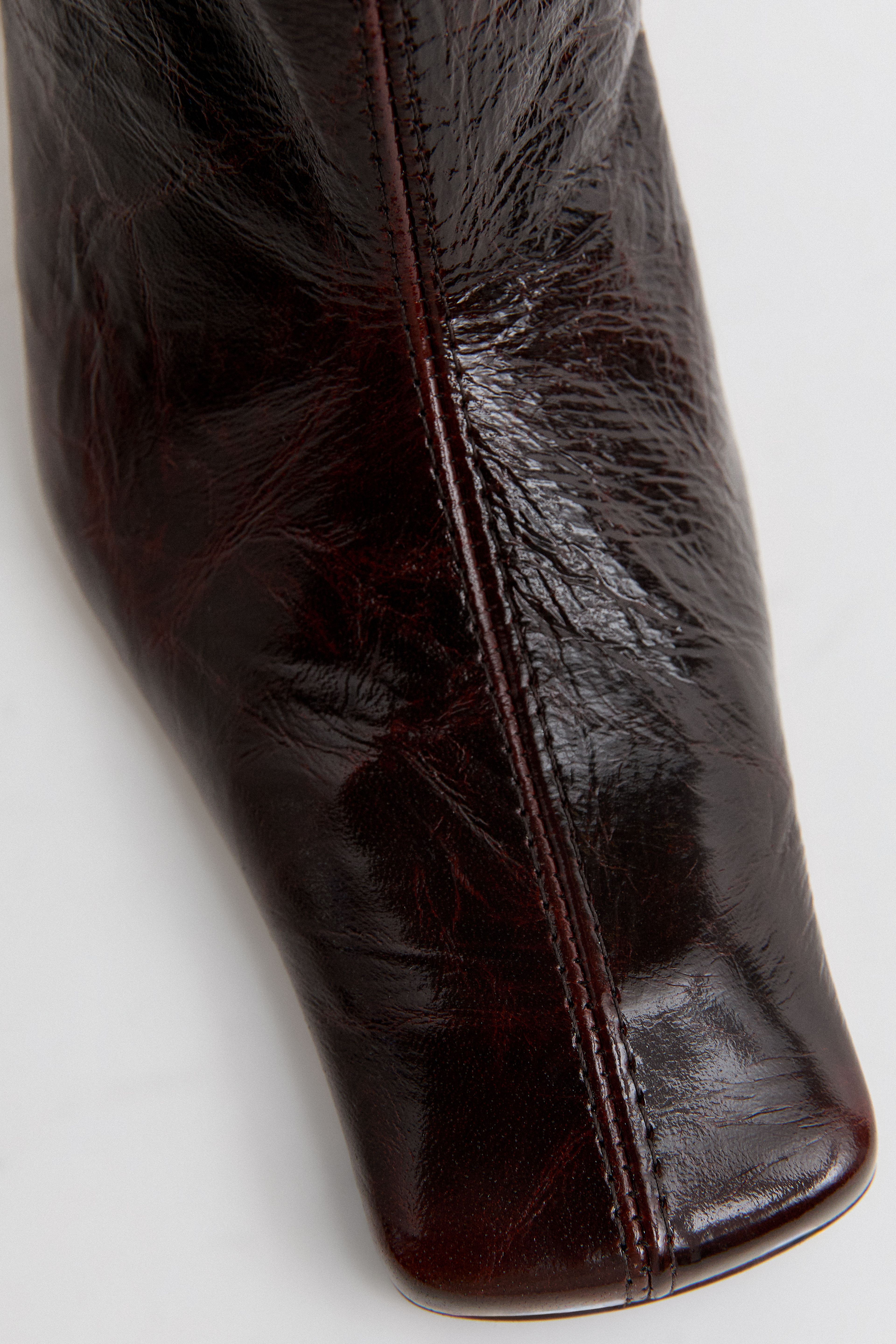 Bluma Boots - Brown Crinkle Leather | Miista | Designed & Handmade in Europe