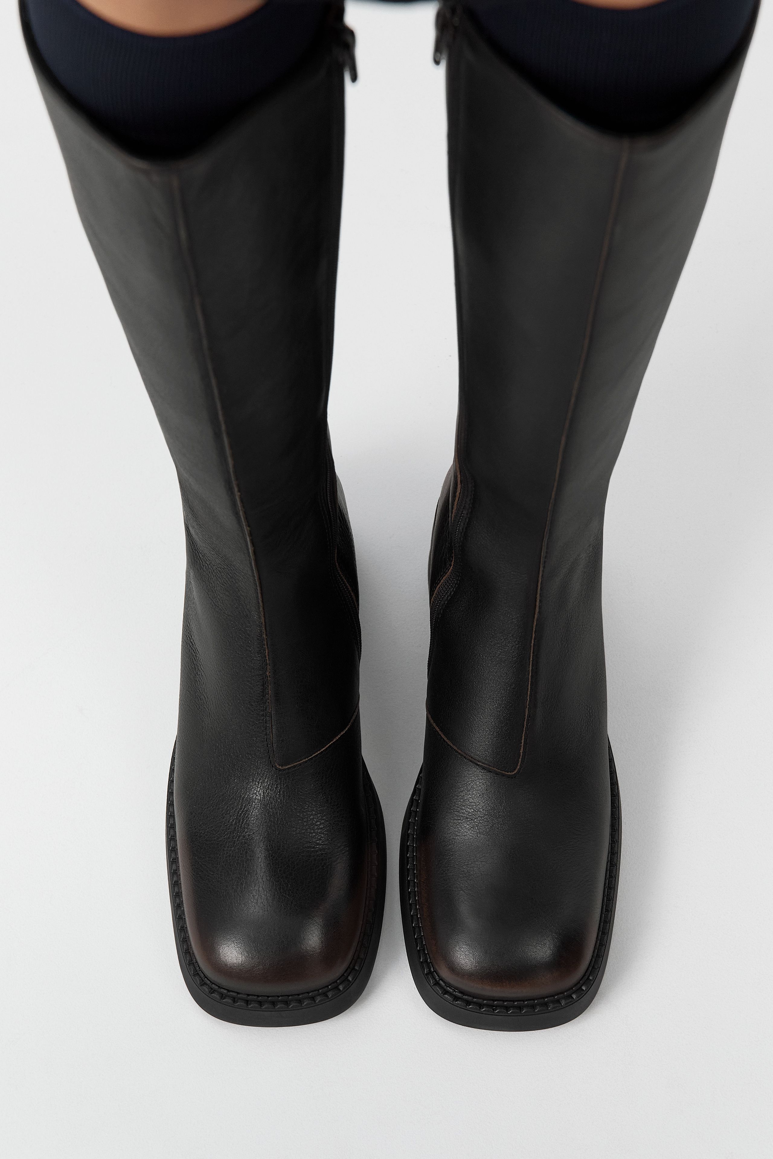 Yumi Boots - Brown Brush Off Leather | Miista