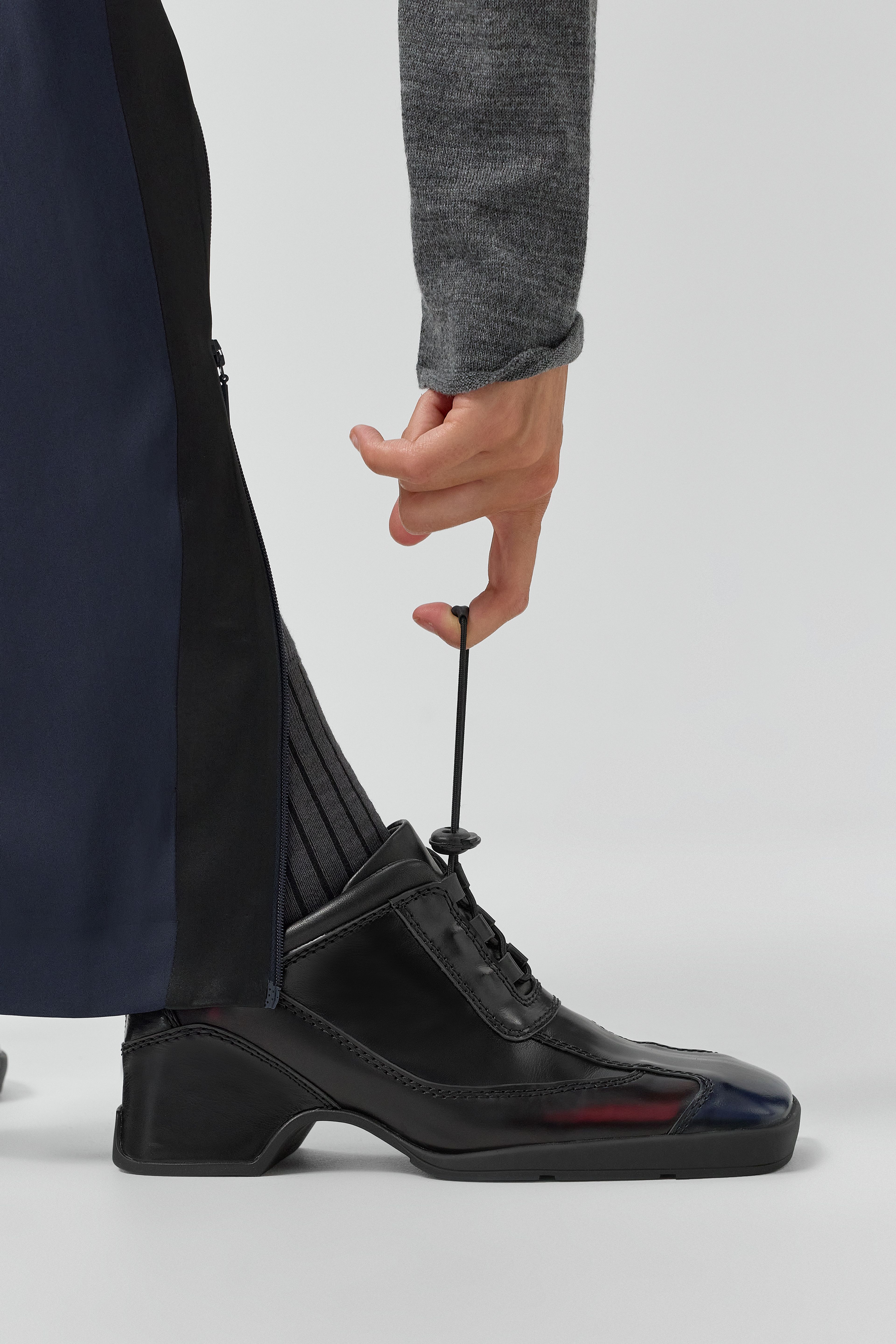 Shila Black Heeled Burgundy Brush Off Sneaker | Miista | Designed & Handmade in Europe