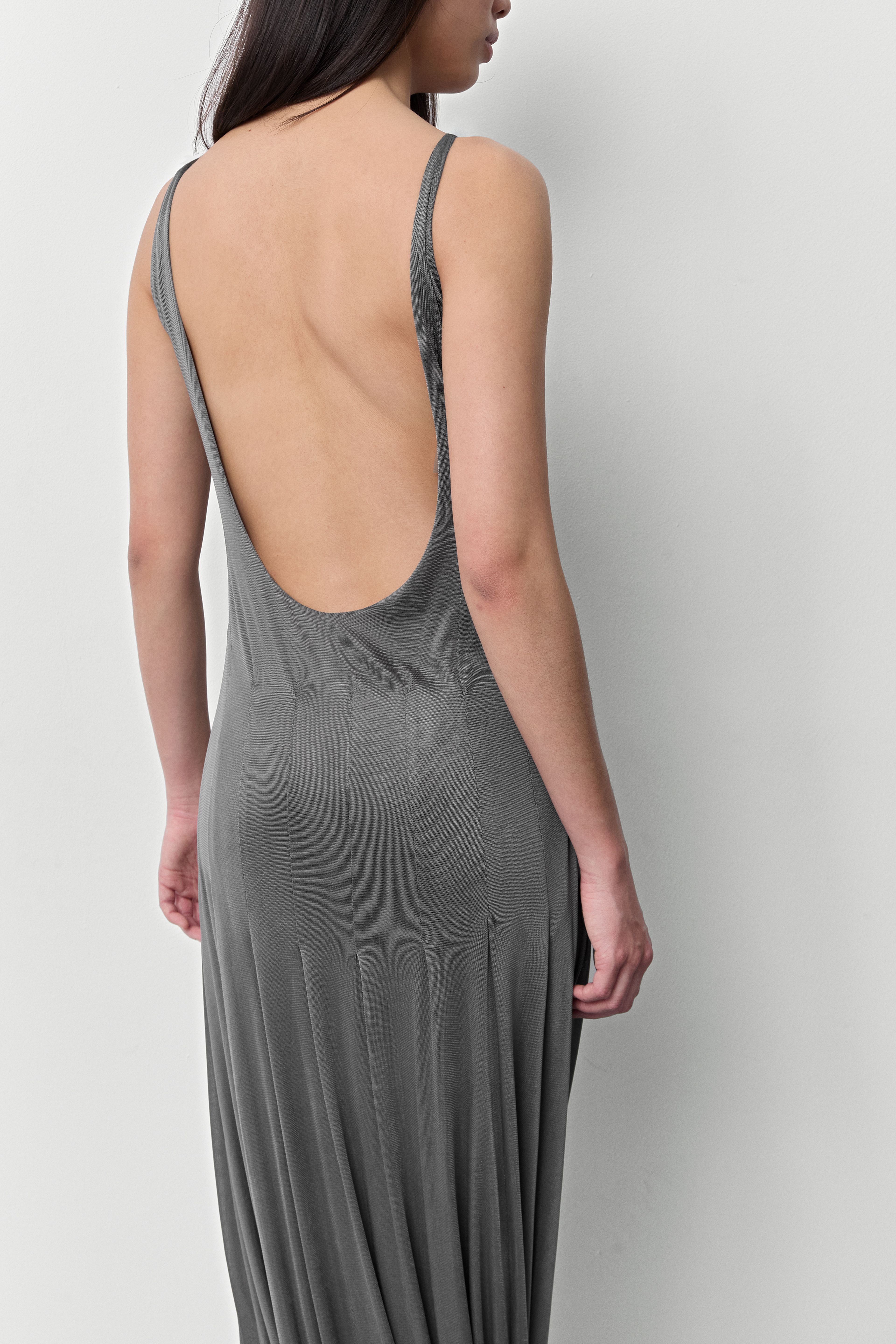 Nyah Dark Grey Twisted Balloon Dress | Miista | Designed & Handmade in Europe