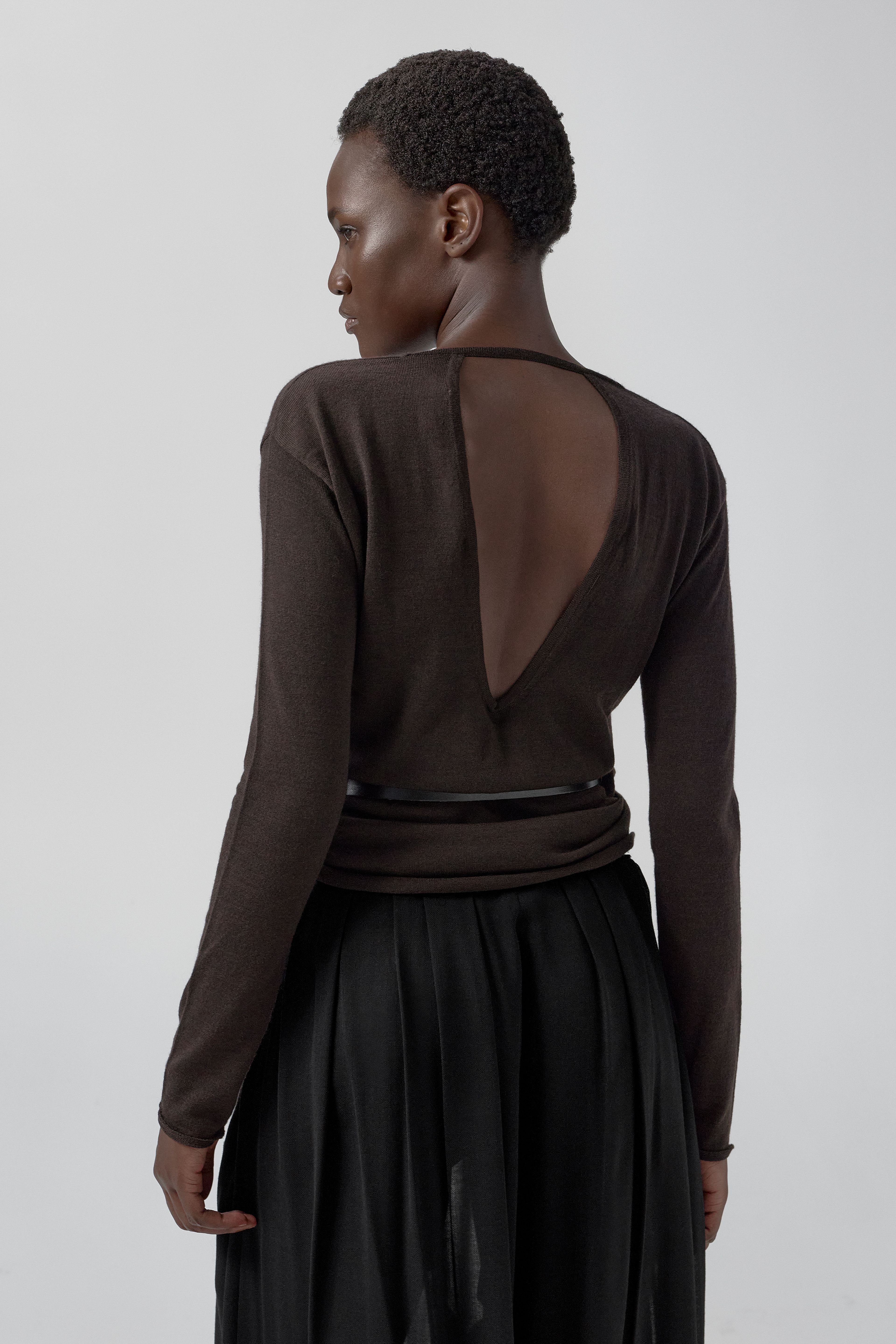 Yoko Jumper - Brown Extra Fine Merino Knit | Miista | Designed & Handmade in Europe