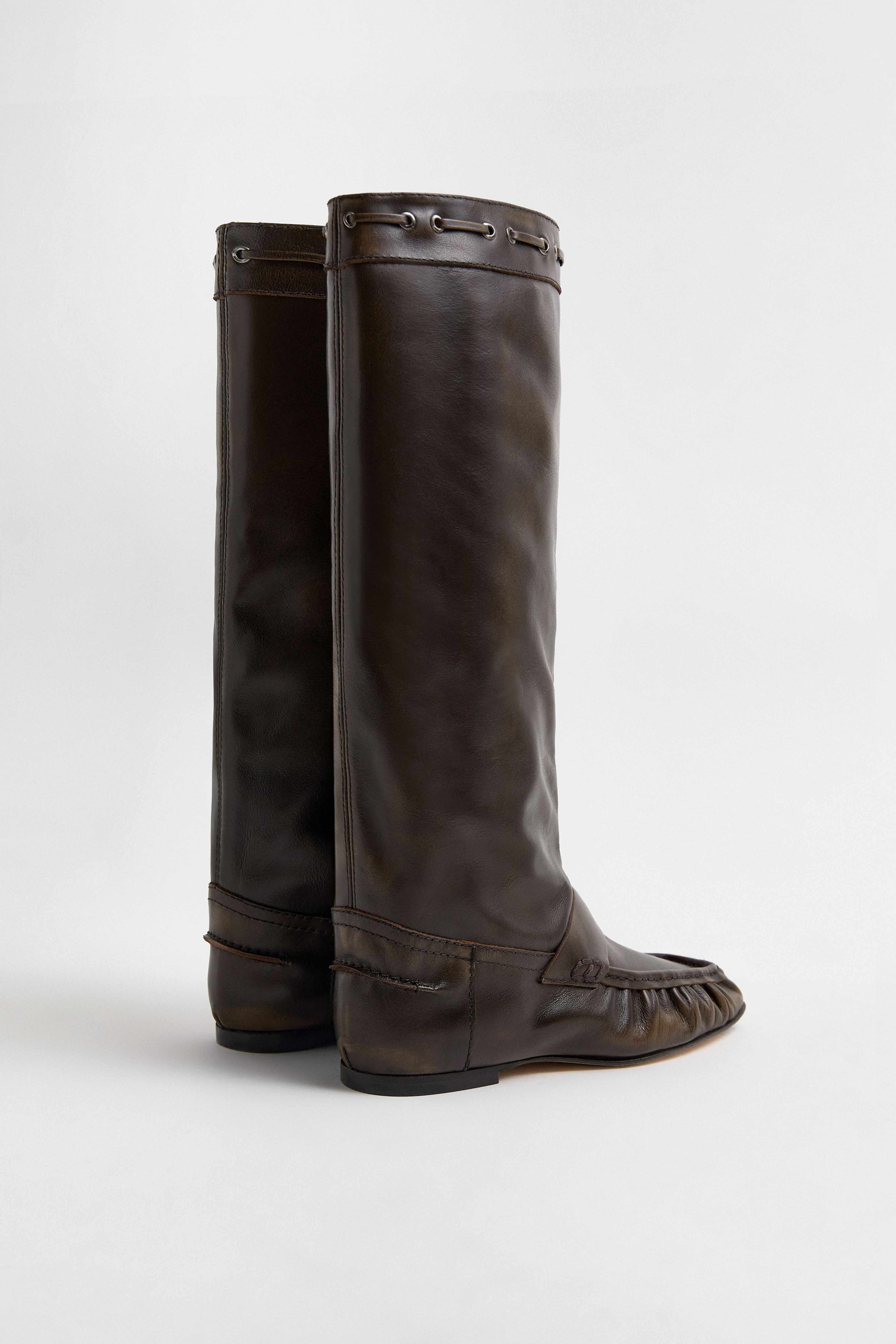 Kali Boots - Brown Brush Off Leather | Miista | Designed & Handmade in Europe