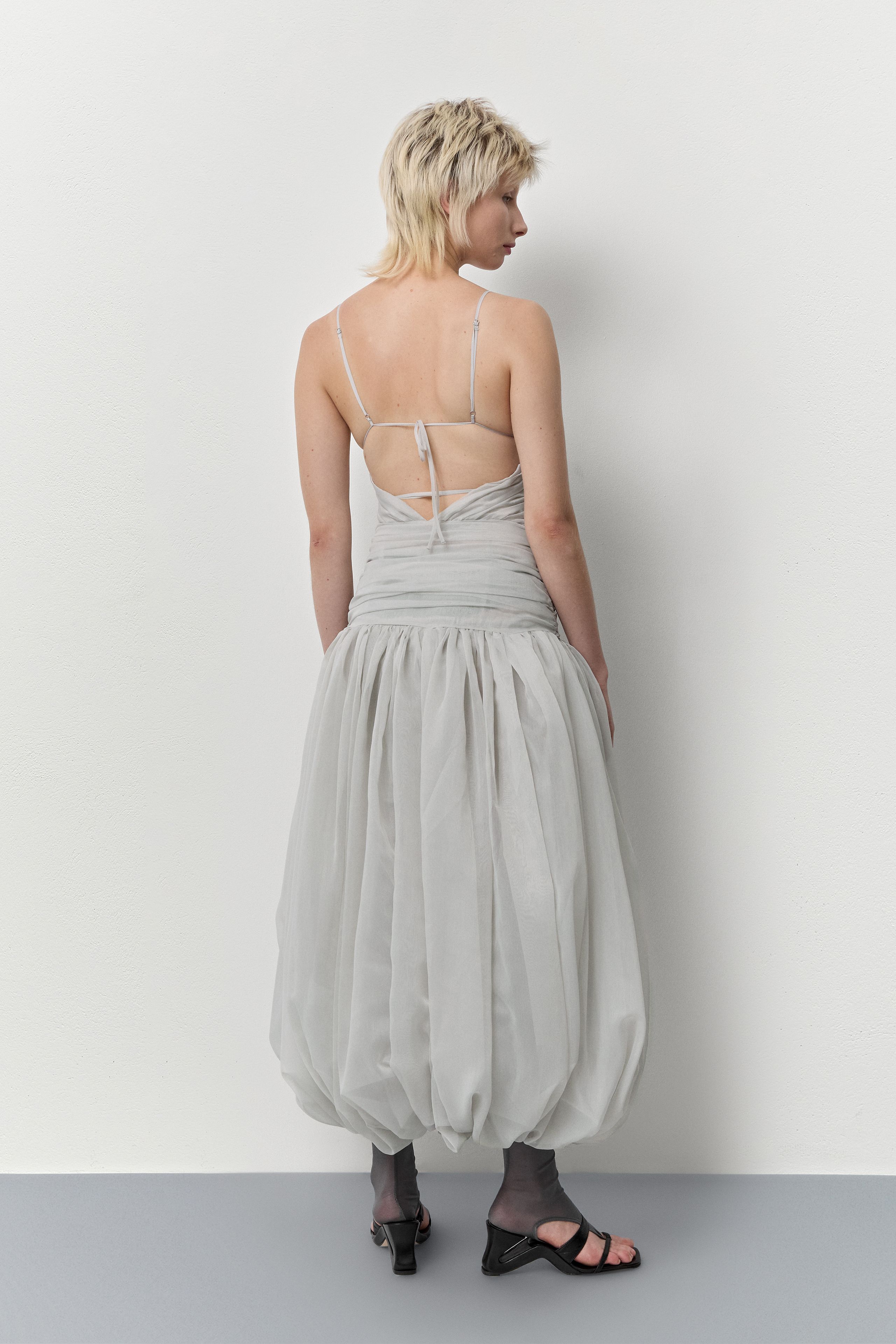 Adrienne Skirt - Pearl Grey Balloon Sheer | Miista