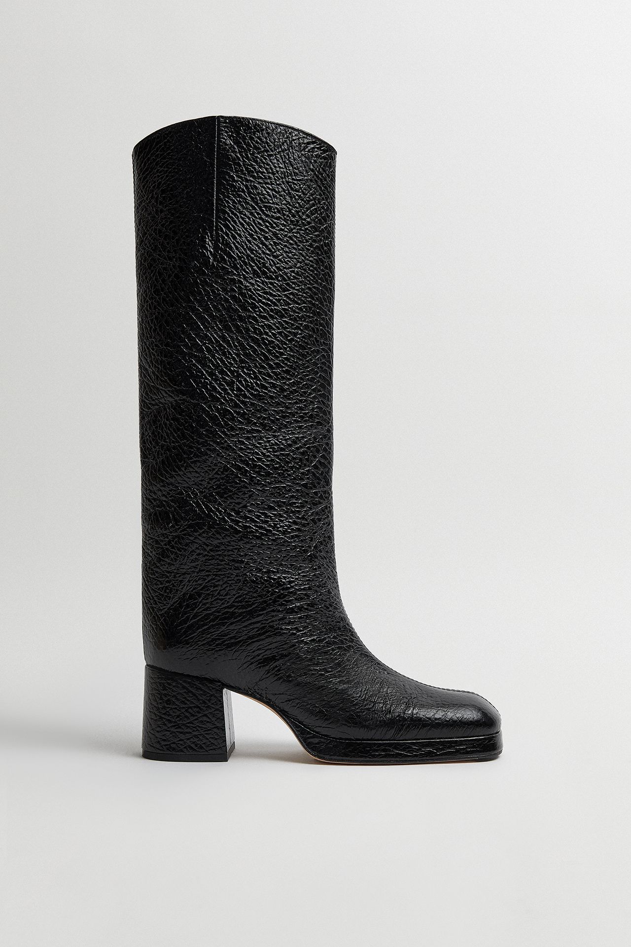 Tundra Black Grain Tall Boots | Miista | Designed & Handmade in Europe