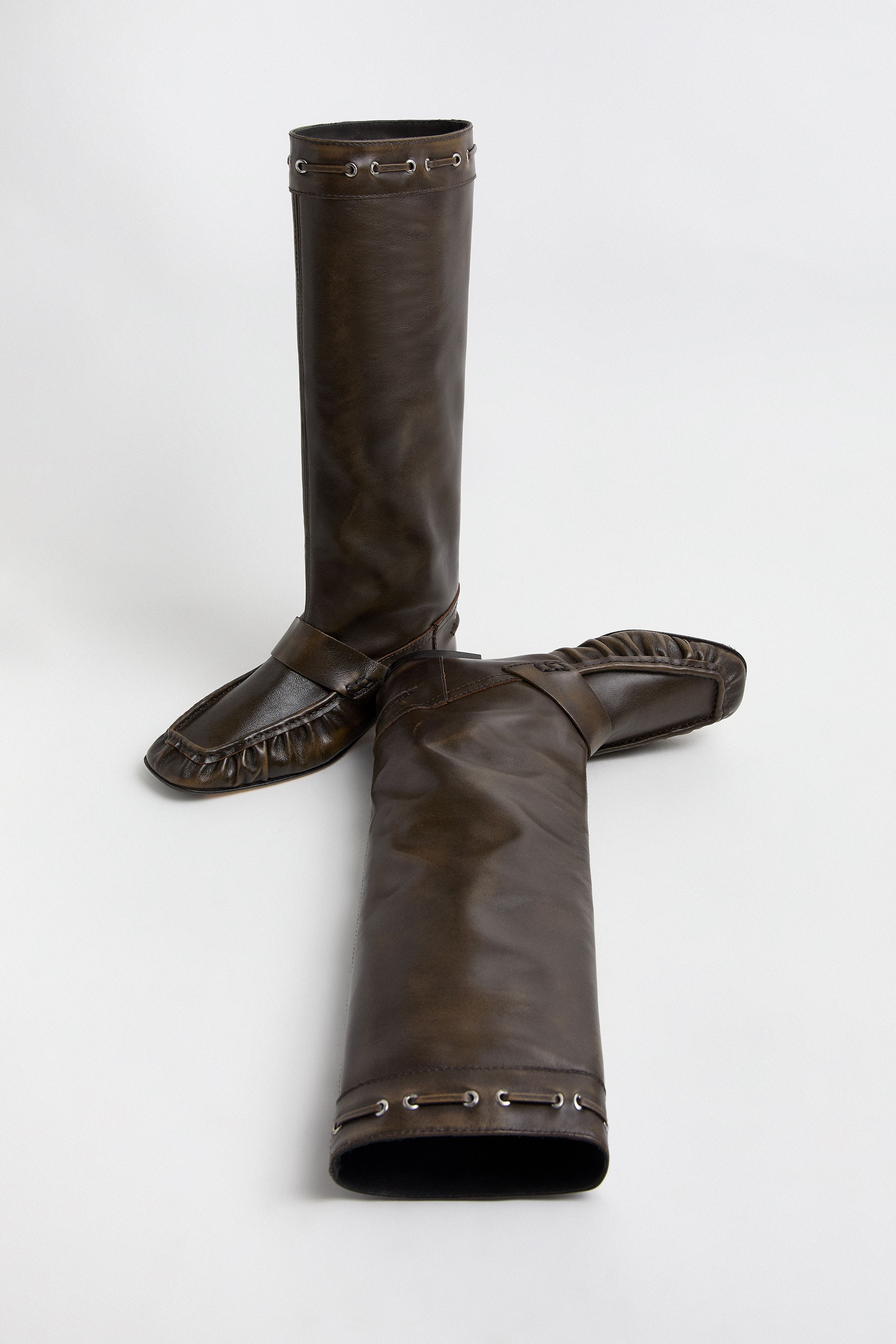 Kali Boots - Brown Brush Off Leather | Miista | Designed & Handmade in Europe