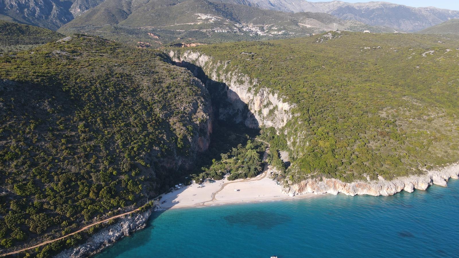 Drone photo of Gjipe beach 