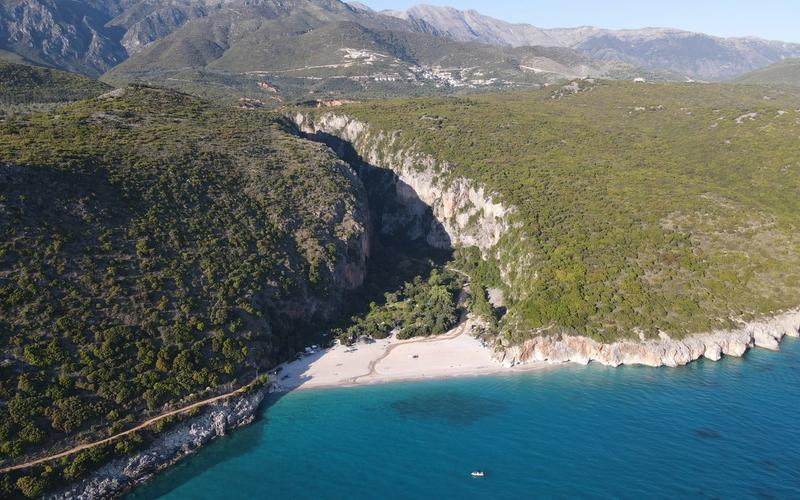 Drone photo of Gjipe beach