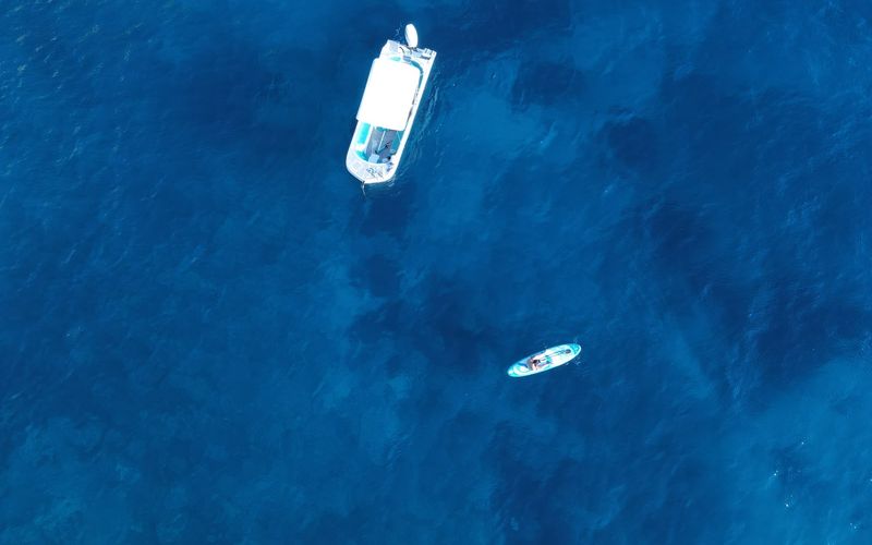 Stand up paddle boat in south albania 