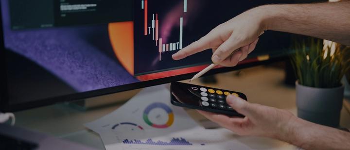 Live trading chart on a monitor, the market data that a crypto trading system is built around