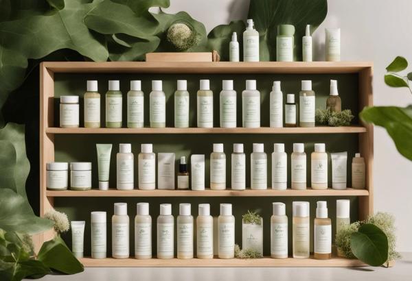 a display of beauty products to showcase best vegan cleansers