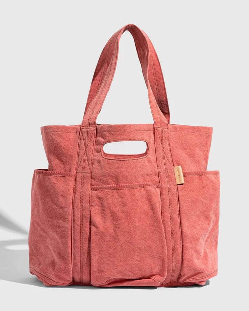 A pink TerraDye Workwear Market Tote bag.