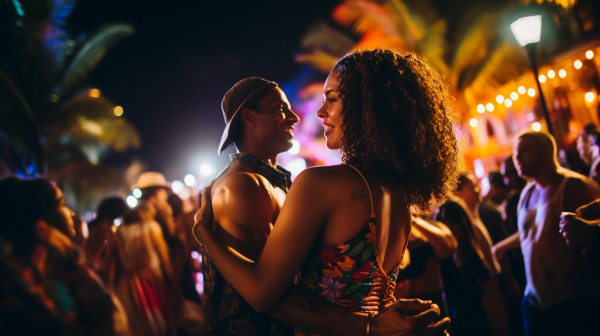couple salsa dancing