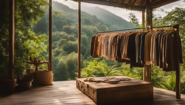 clothing rack in the mountains