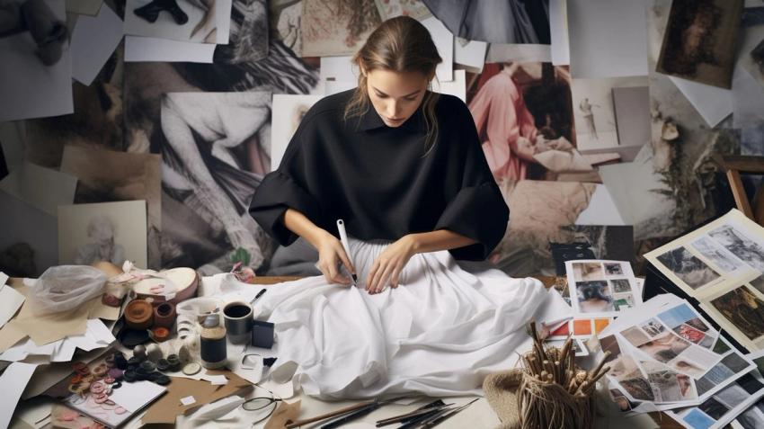 woman designing clothes