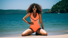 woman posing in a bathing suit featuring affordable sustainable swimwear