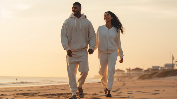 couple outfit with black sneakers