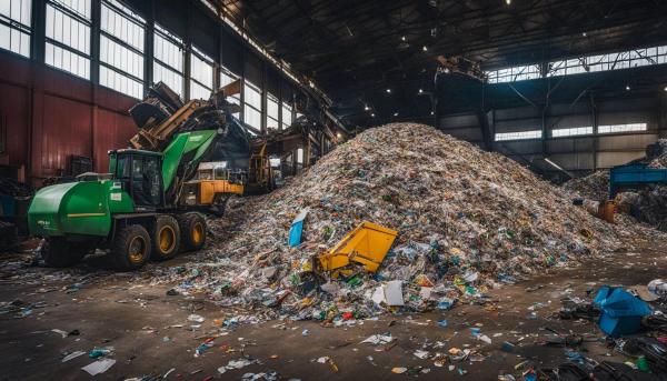 A pile of plastic in landfill