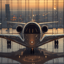 Futuristic jet that converts waste into fuel.