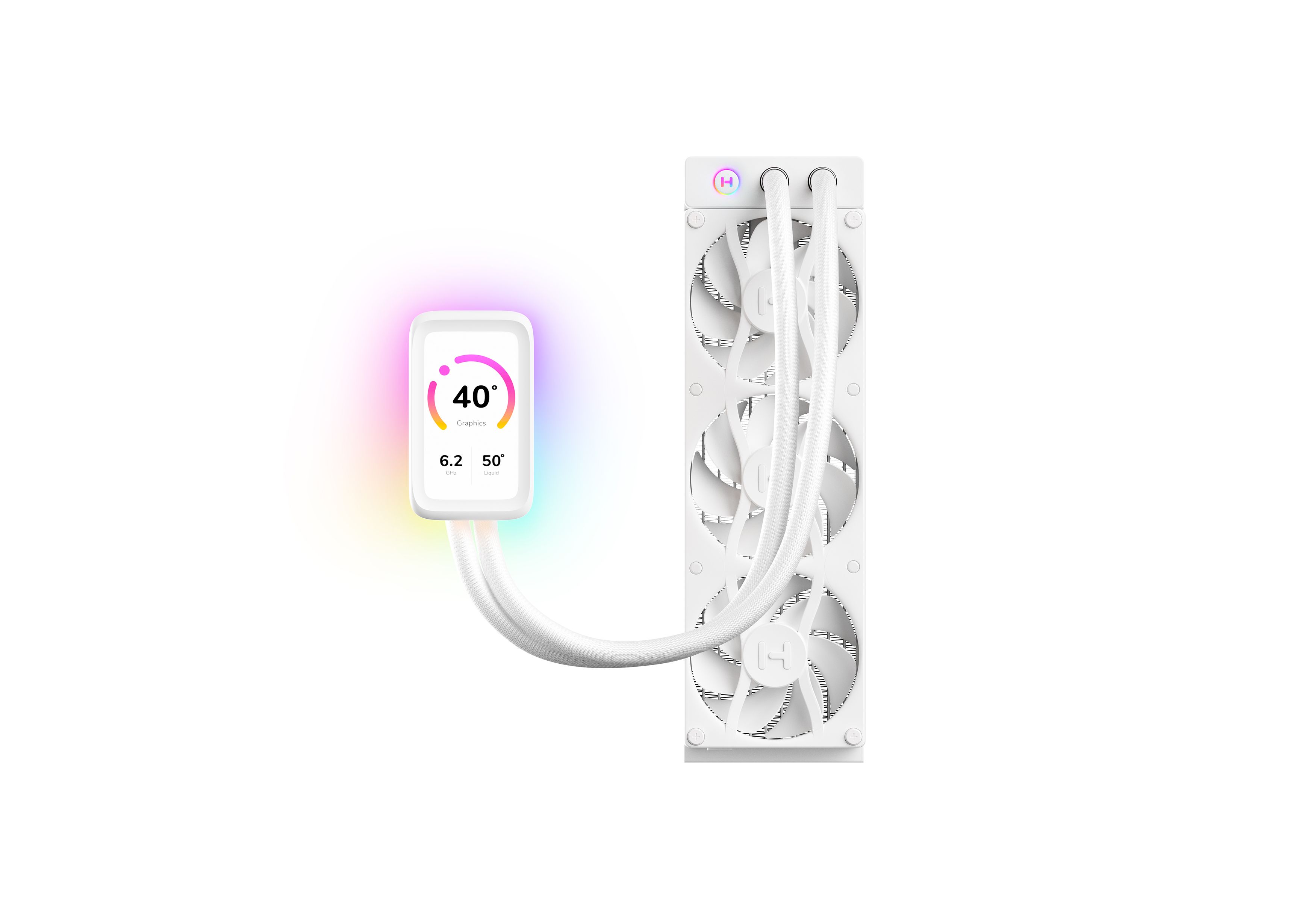 THICC Q80 Trio - Digital CPU Cooler - Snow White | HYTE
