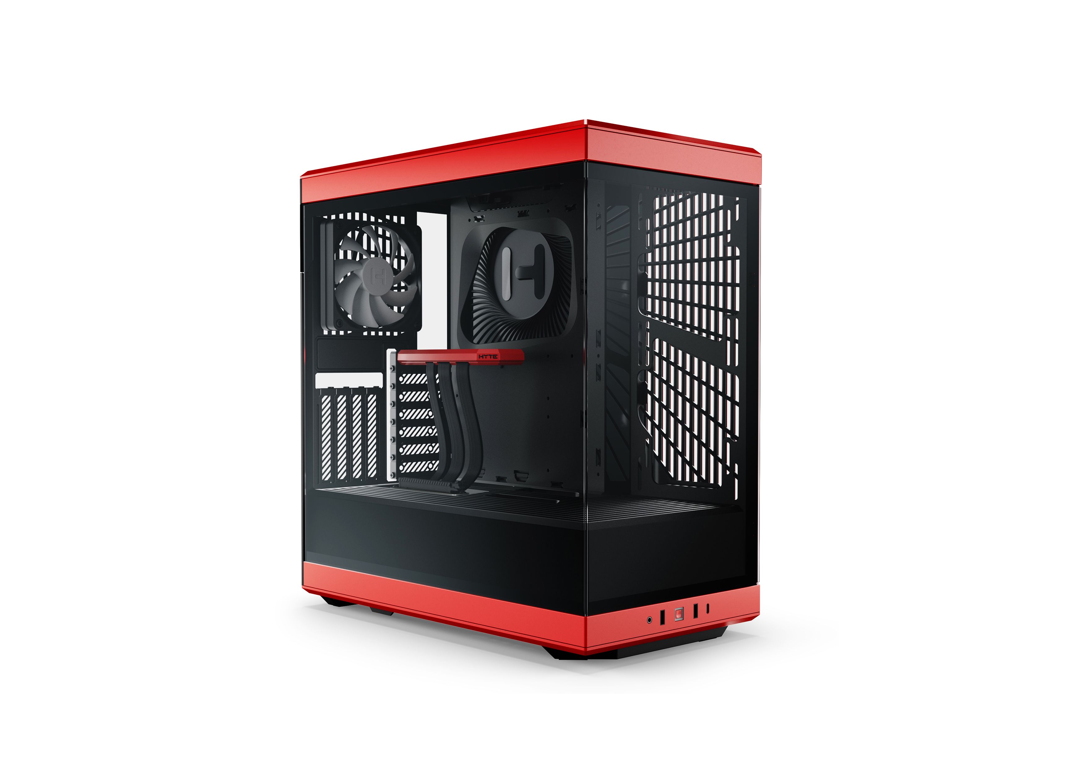 Y40 - ATX PC Cases with PCIe 4.0 Riser - Black Cherry | HYTE