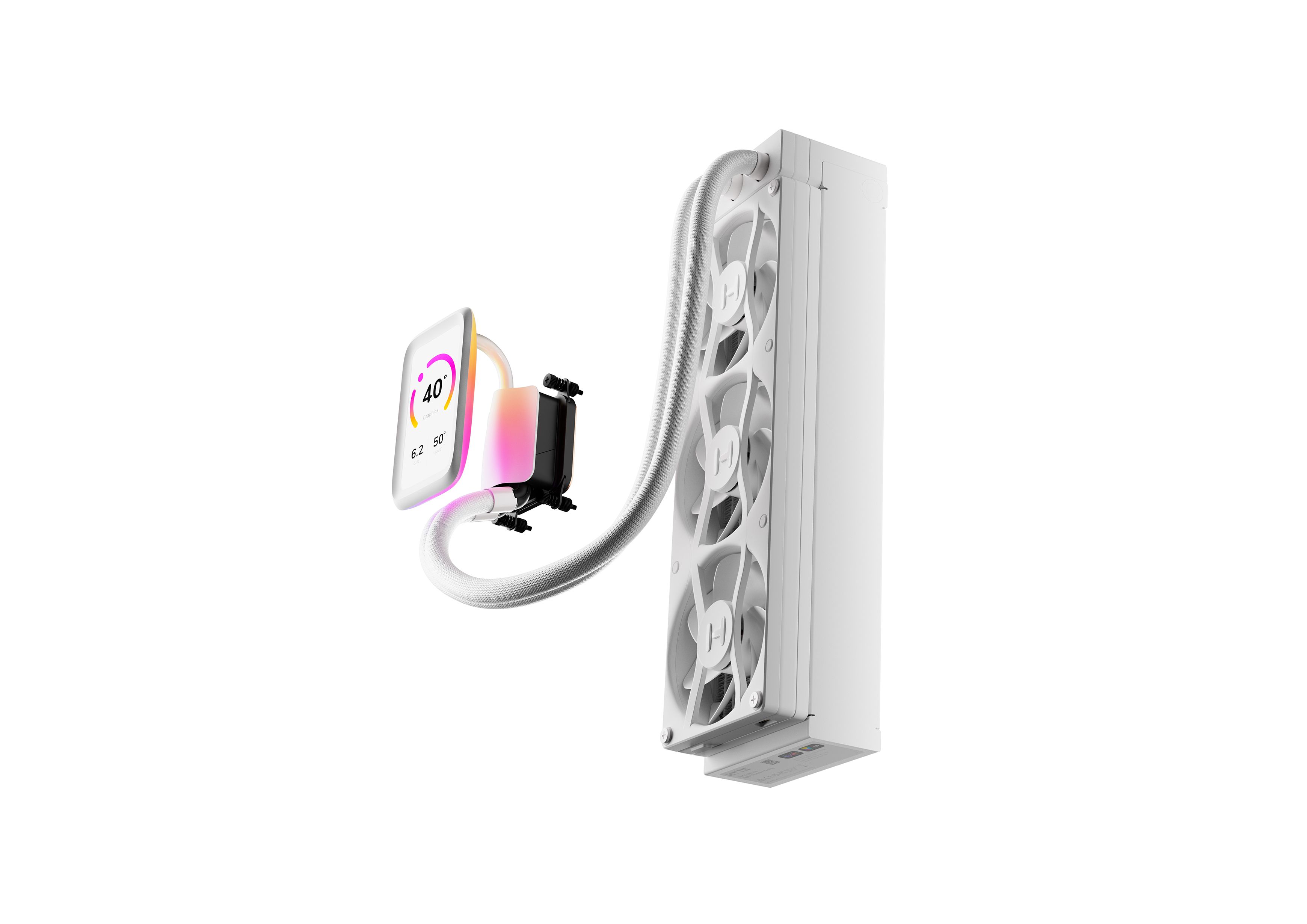 THICC Q80 Trio - Digital CPU Cooler - Snow White | HYTE