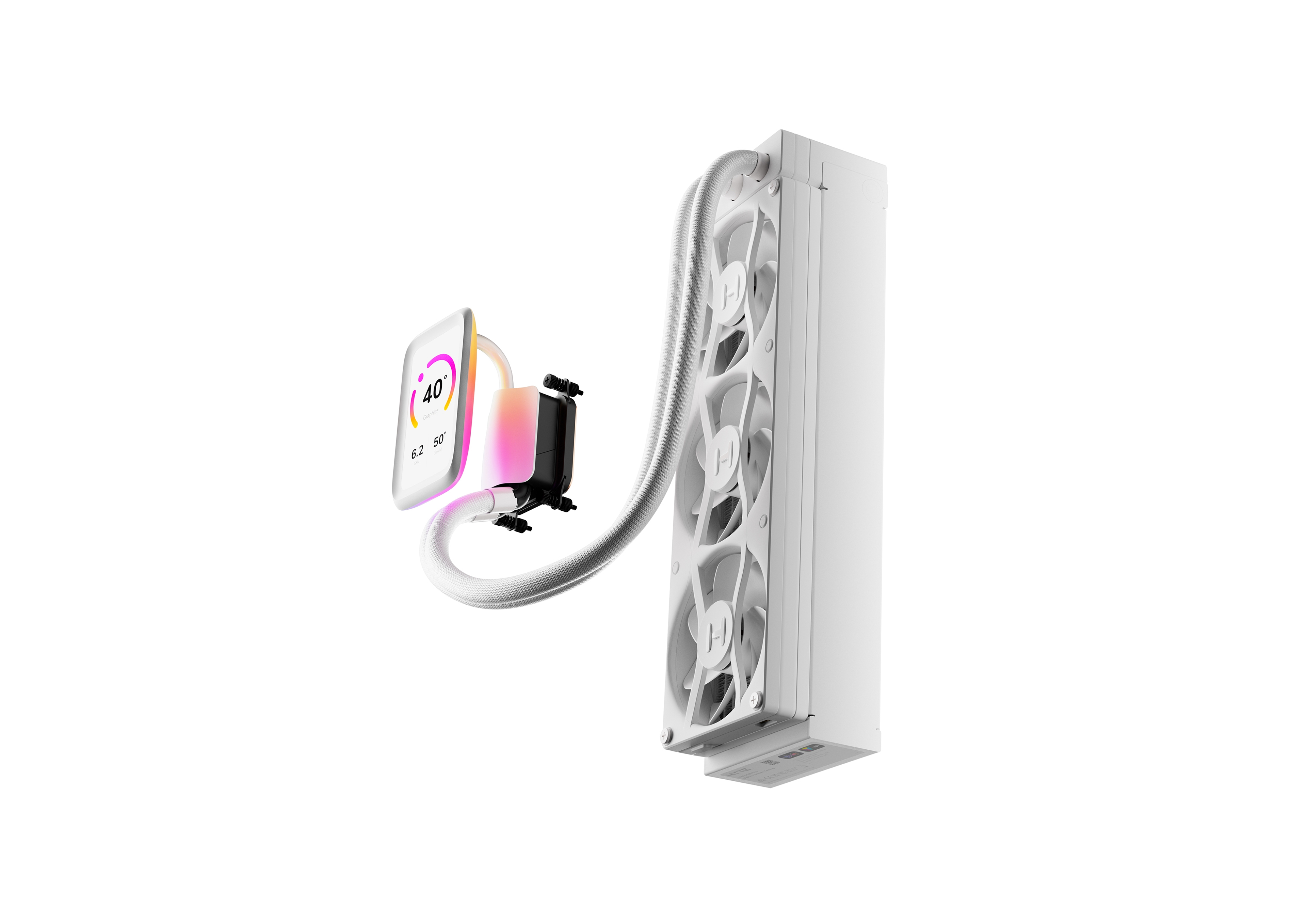 HYTE THICC Q80 Trio - Digital Processor Cooling - Snow White