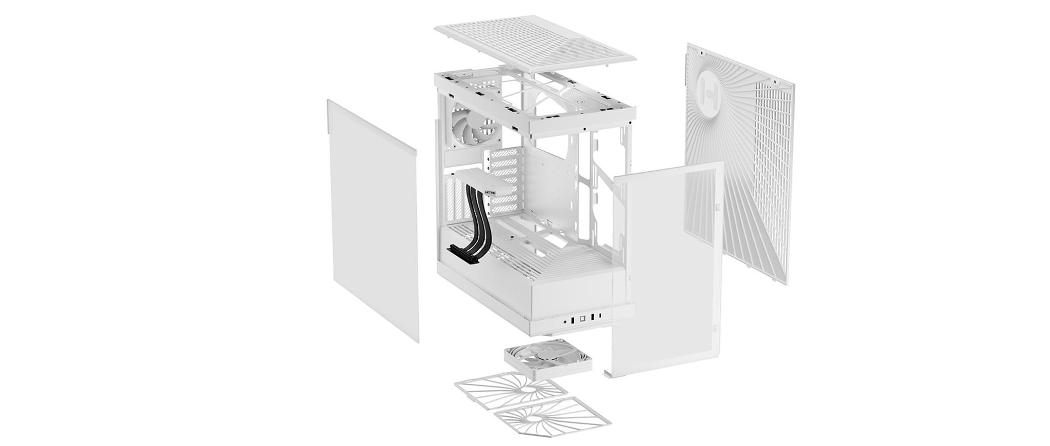 Y40 - ATX PC Cases with PCIe 4.0 Riser, HYTE White