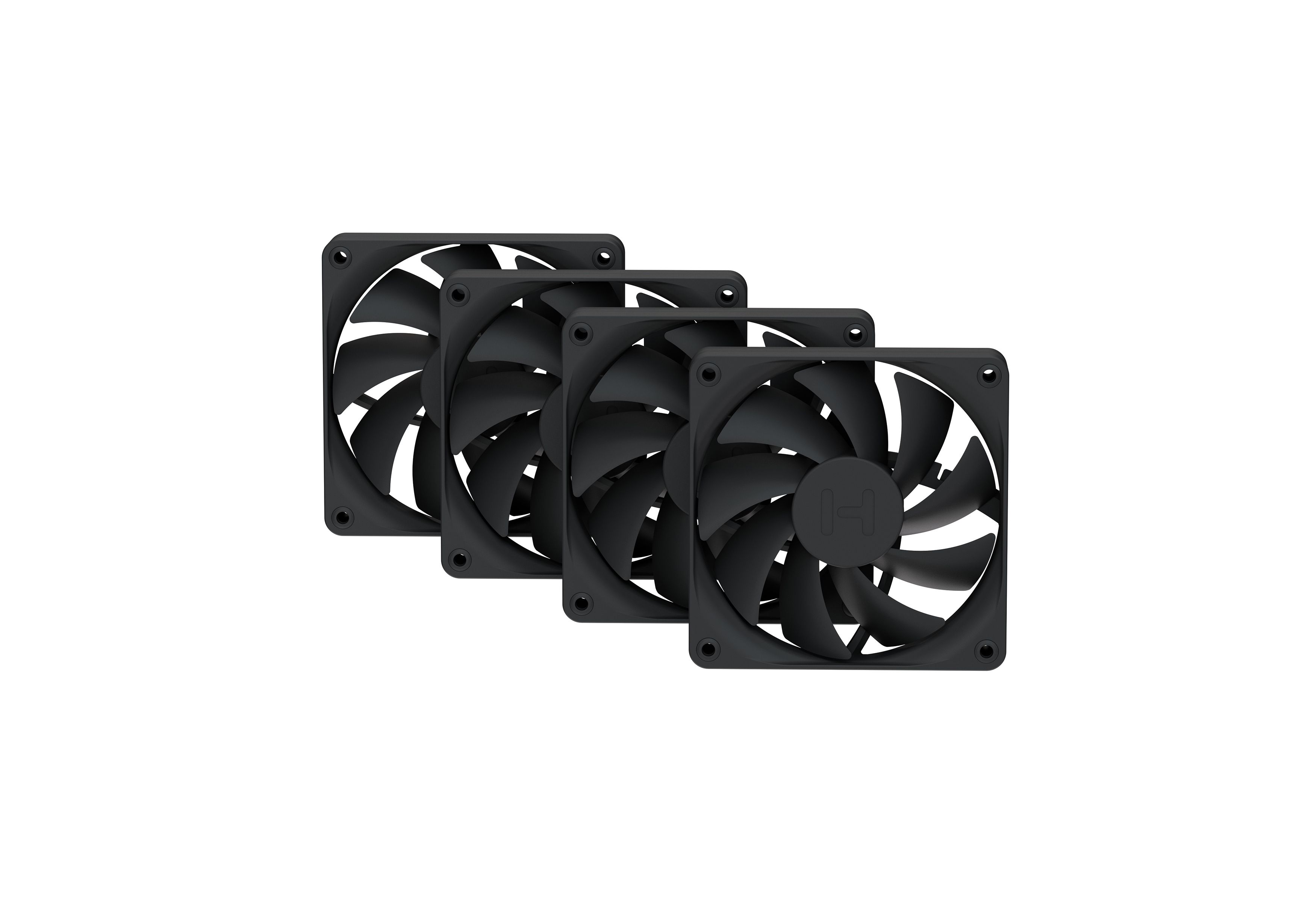 FA12 Fans (4-Pack) - Pitch Black | HYTE