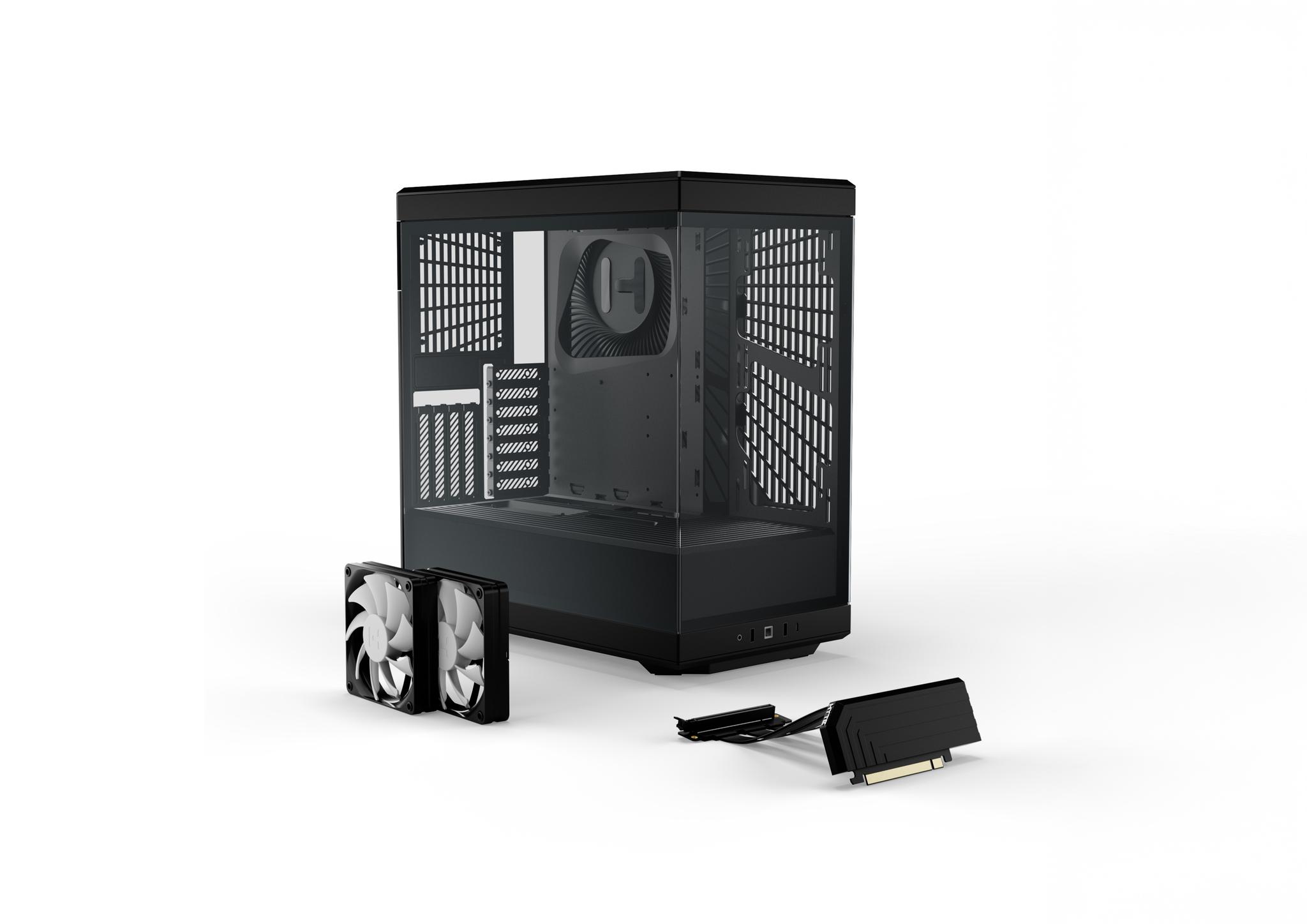 Case Riser Y40 - ATX PC Cases with PCIe 4.0 Riser - Pitch Black | HYTE