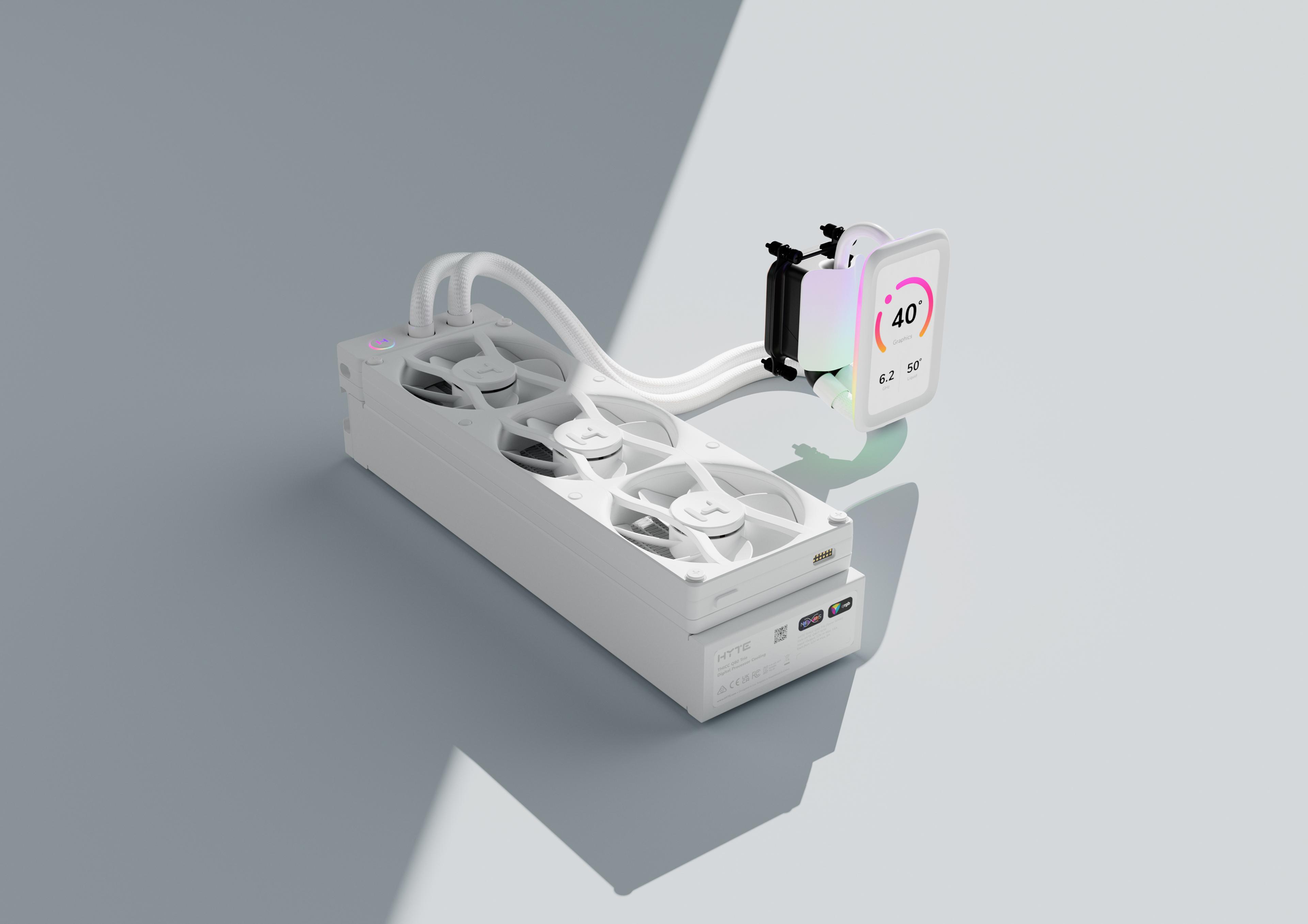 HYTE THICC Q80 Trio - Digital Processor Cooling - Snow White