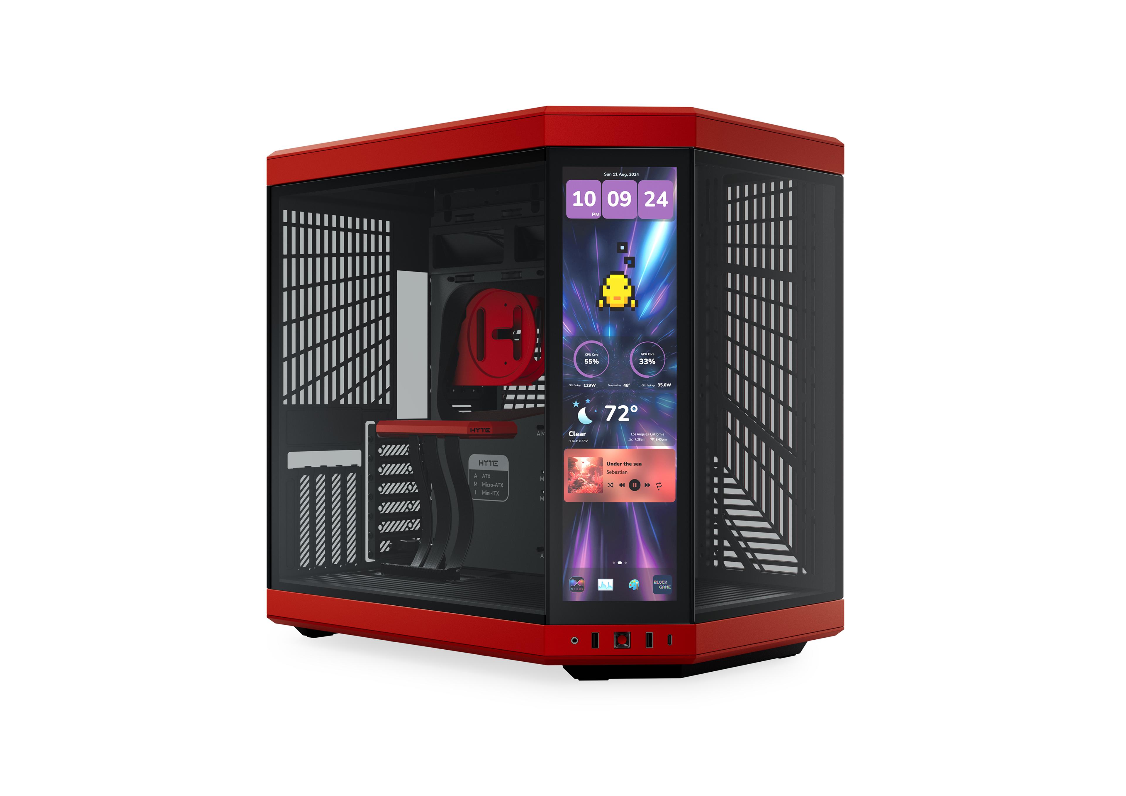 HYTE Y70 touch infinite - Modern Aesthetic Case - Red