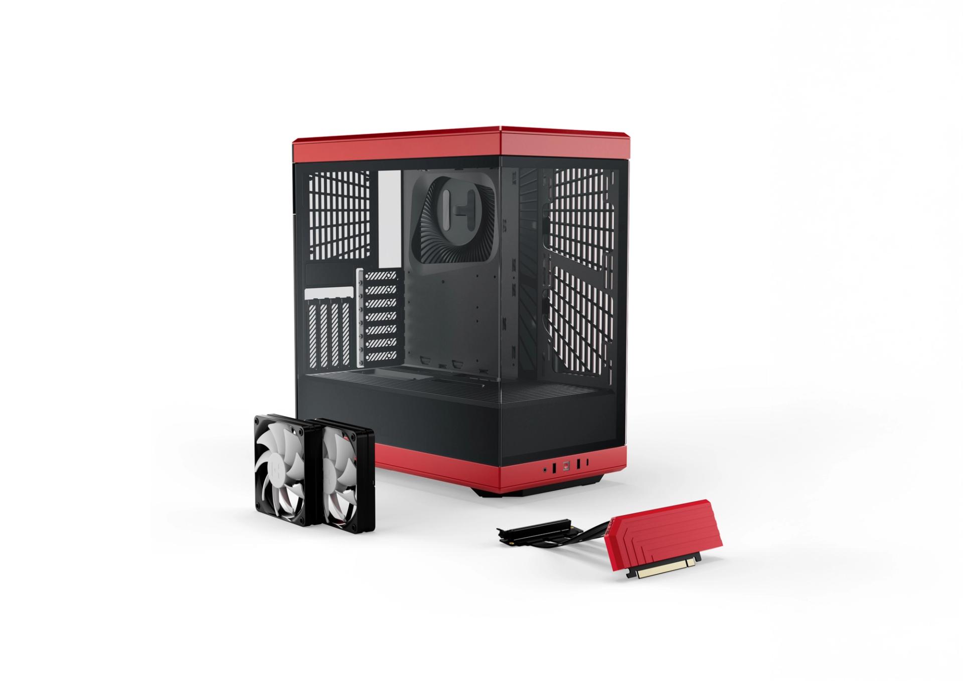 Y40 - ATX PC Cases with PCIe 4.0 Riser - Black Cherry | HYTE