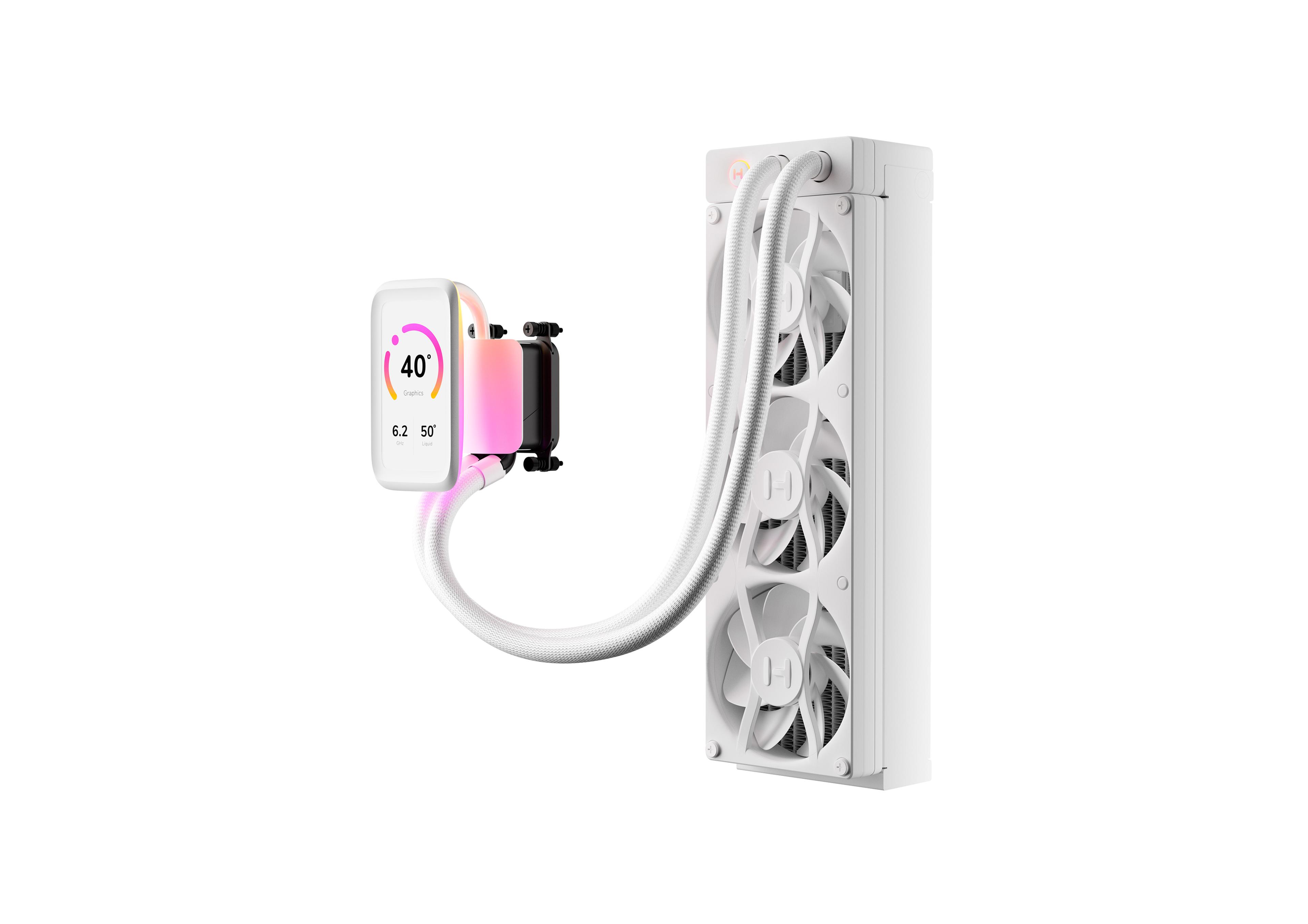 HYTE THICC Q80 Trio - Digital Processor Cooling - Snow White