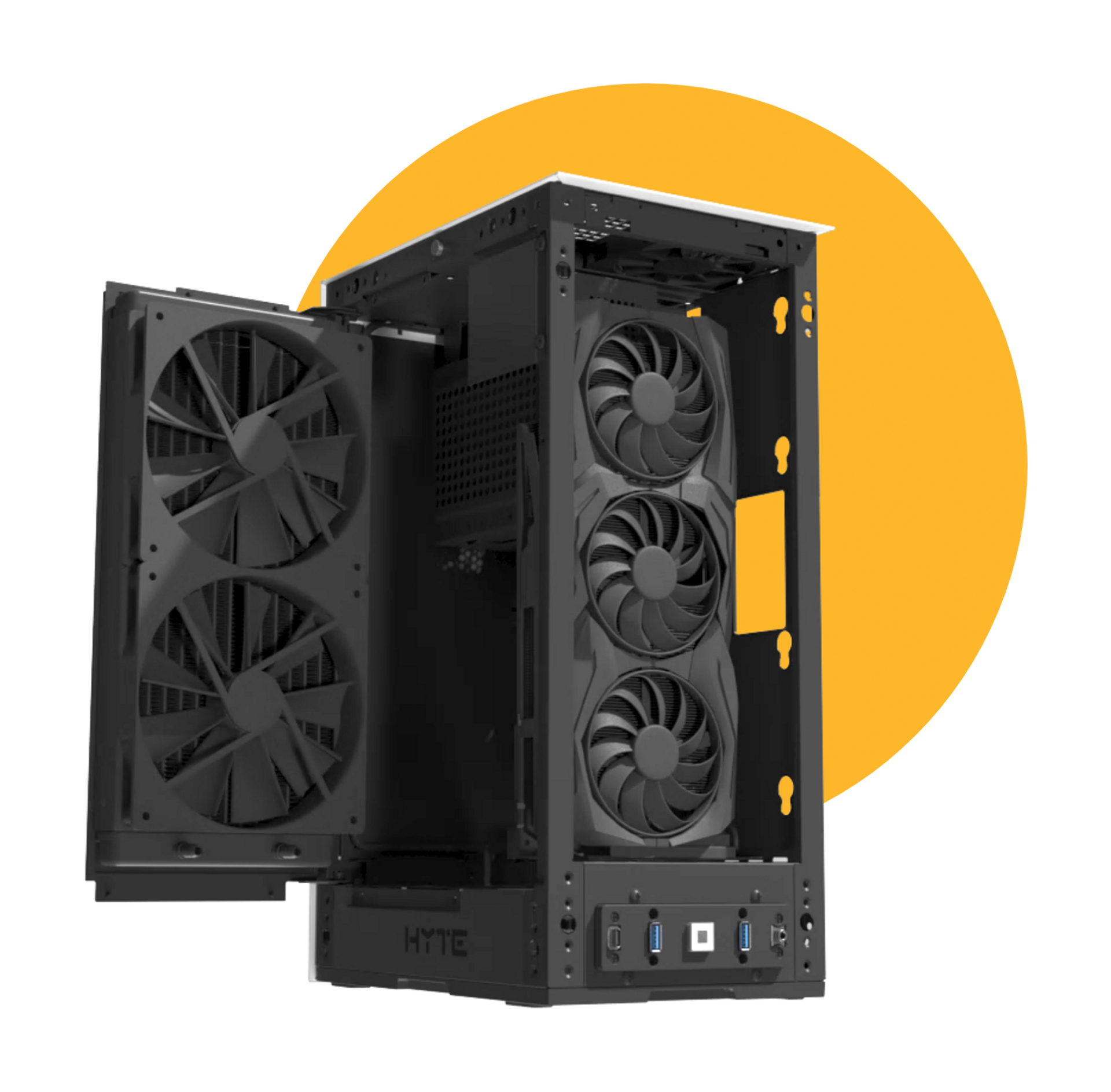 Revolt 3 Premium ITX Small Form Factor Case White No Power HYTE