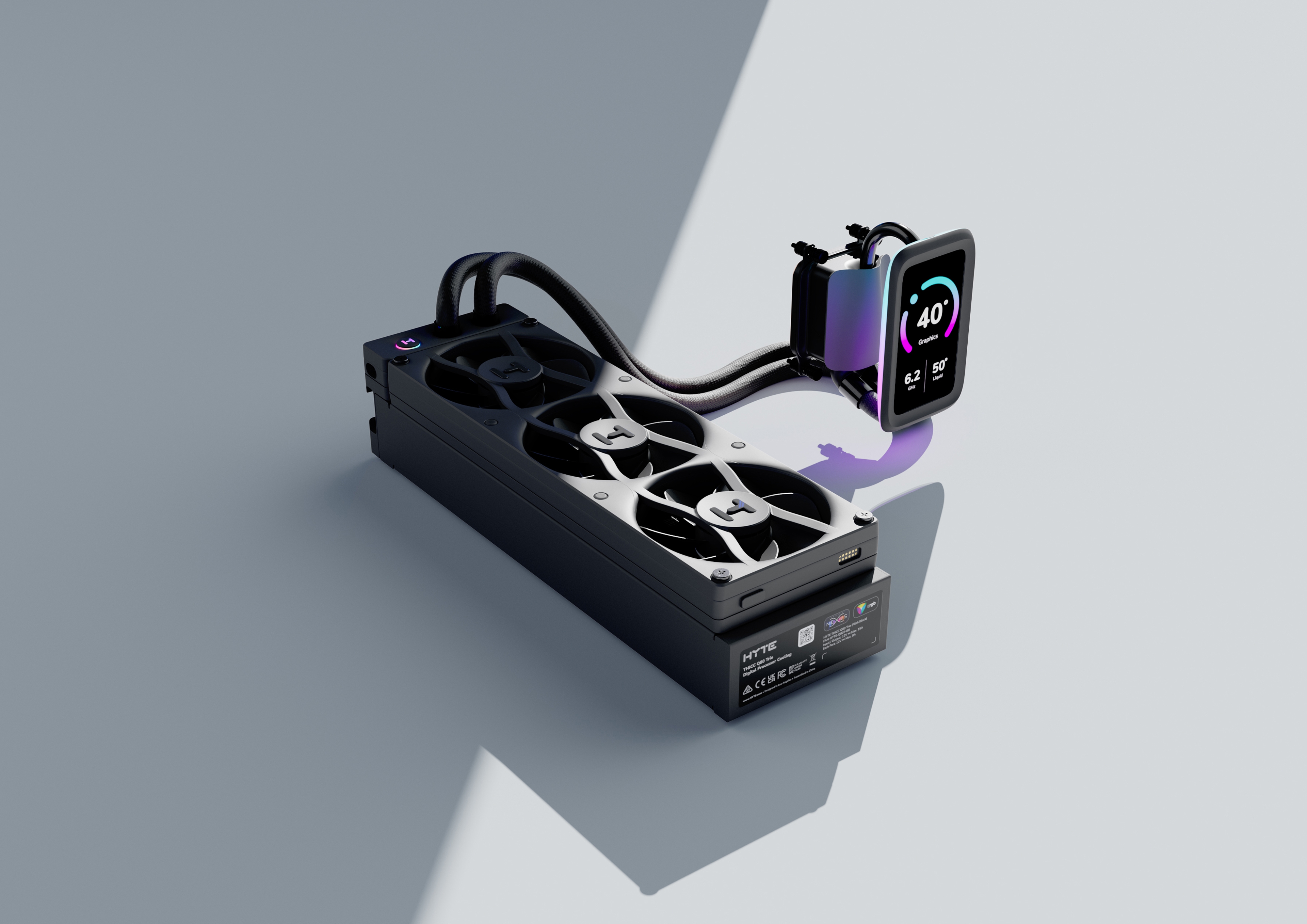 HYTE THICC Q80 Trio - Digital Processor Cooling - Pitch Black