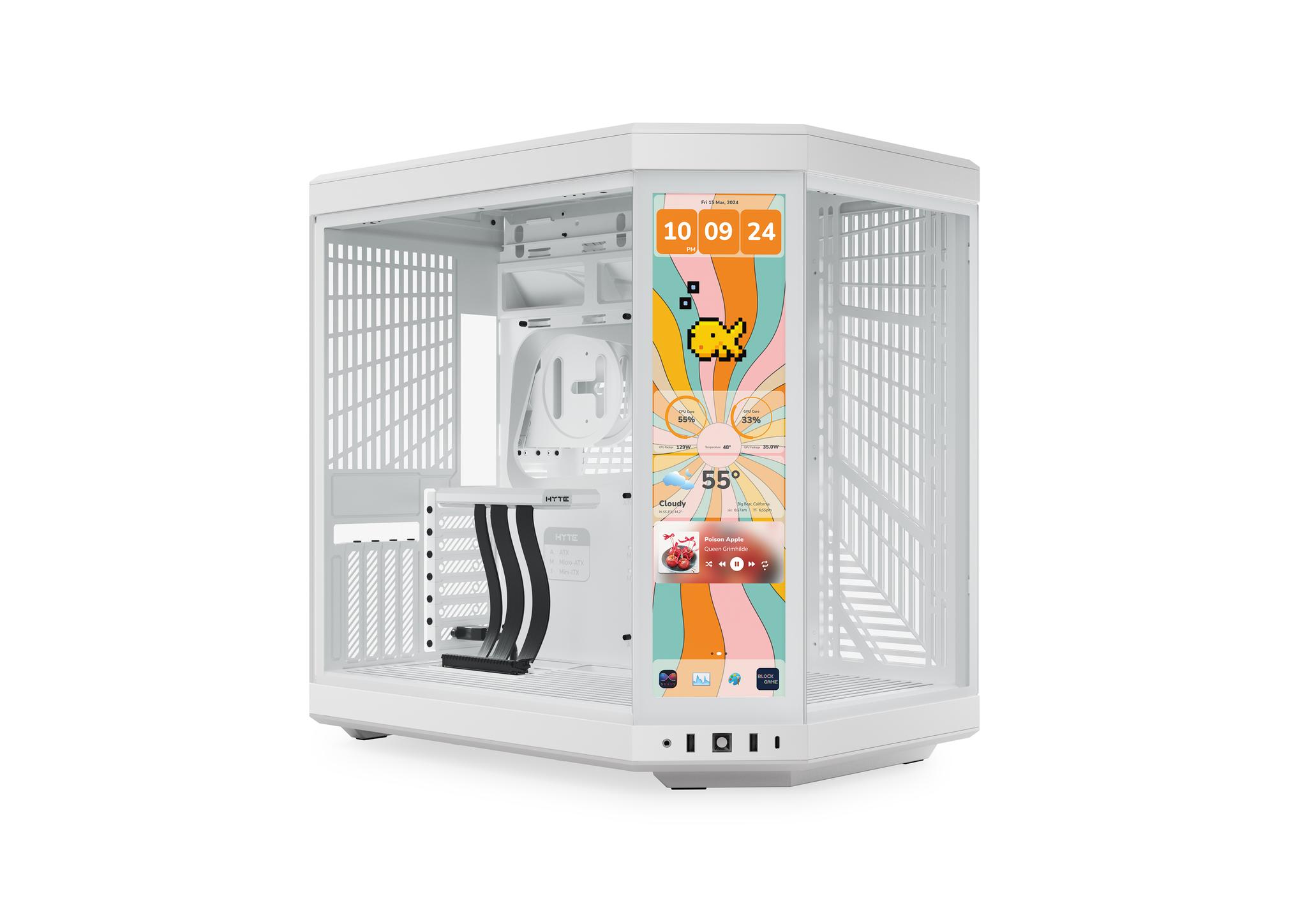 Y70 touch infinite - Our New PC Case with LCD Screen - Snow White | HYTE