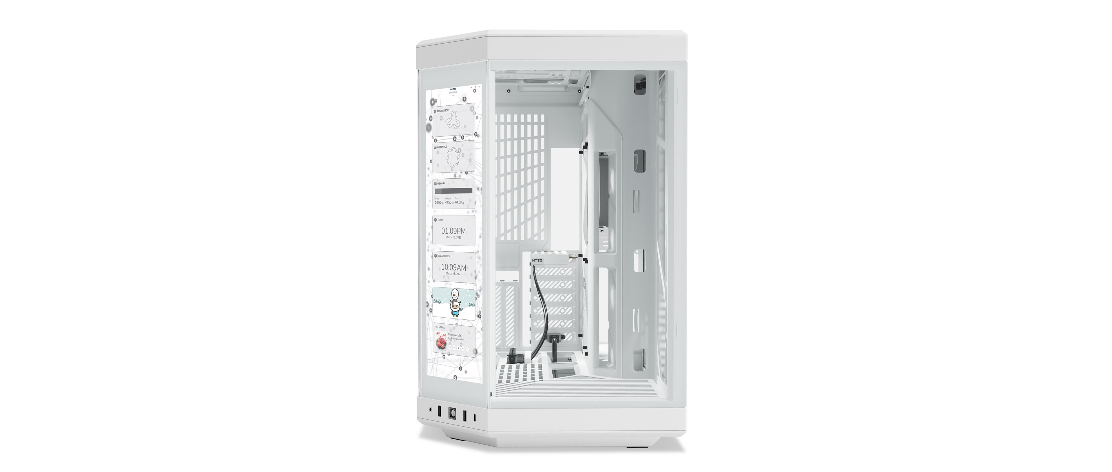 HYTE Y70 Touch Dual Chamber Mid-Tower ATX Case with Touchscreen, Snow  White, CS-HYTE-Y70-WW-L 