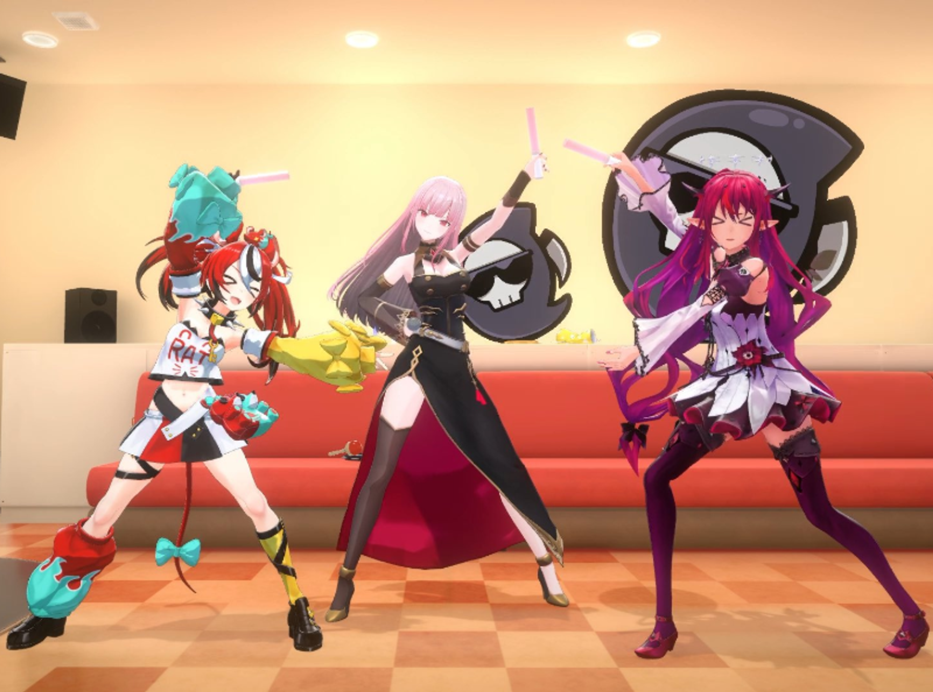 Vtubers Mori Calliope, Hakos Baelz, and IRyS