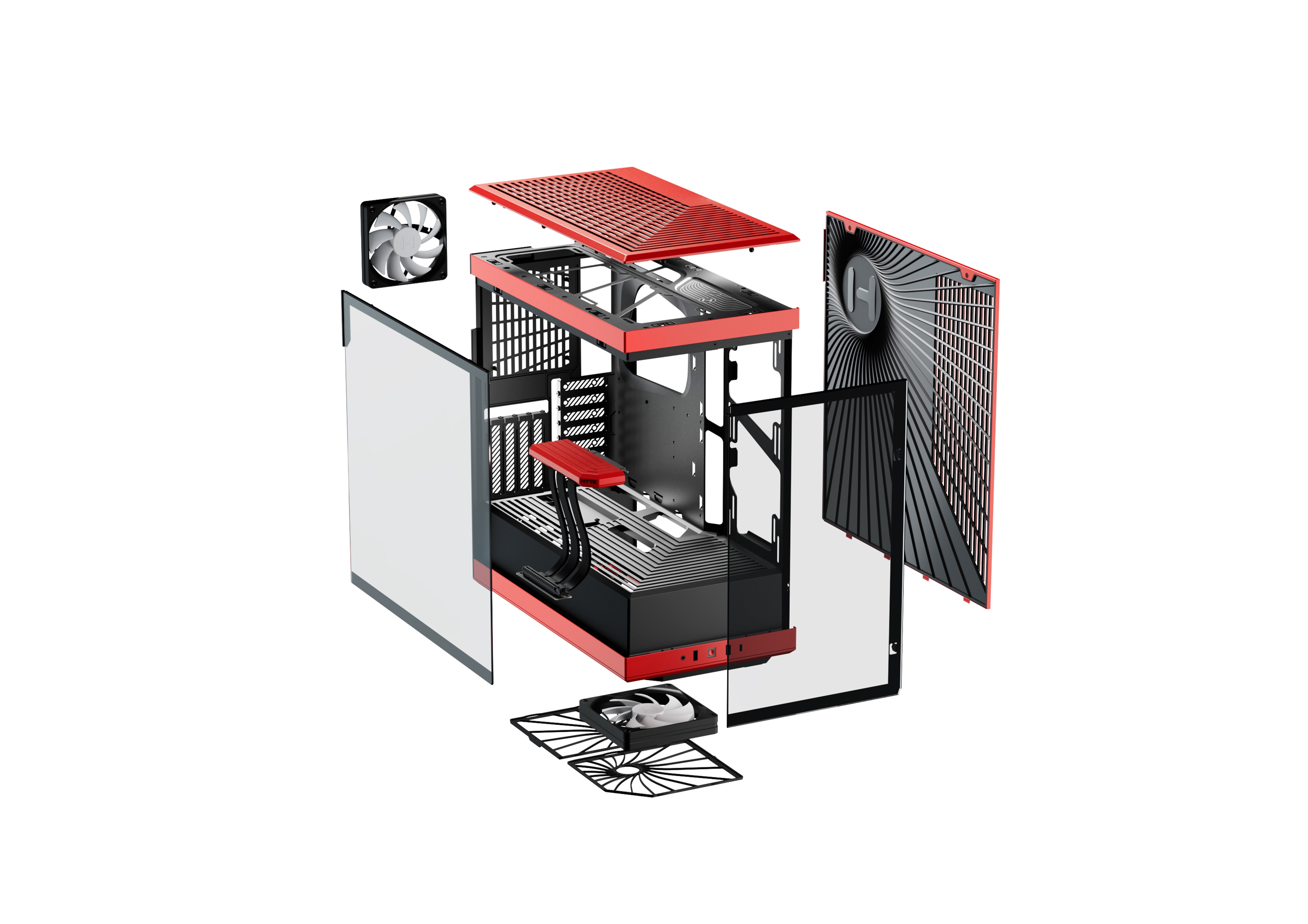 HYTE Y40 S-Tier Aesthetic ATX Case - Red