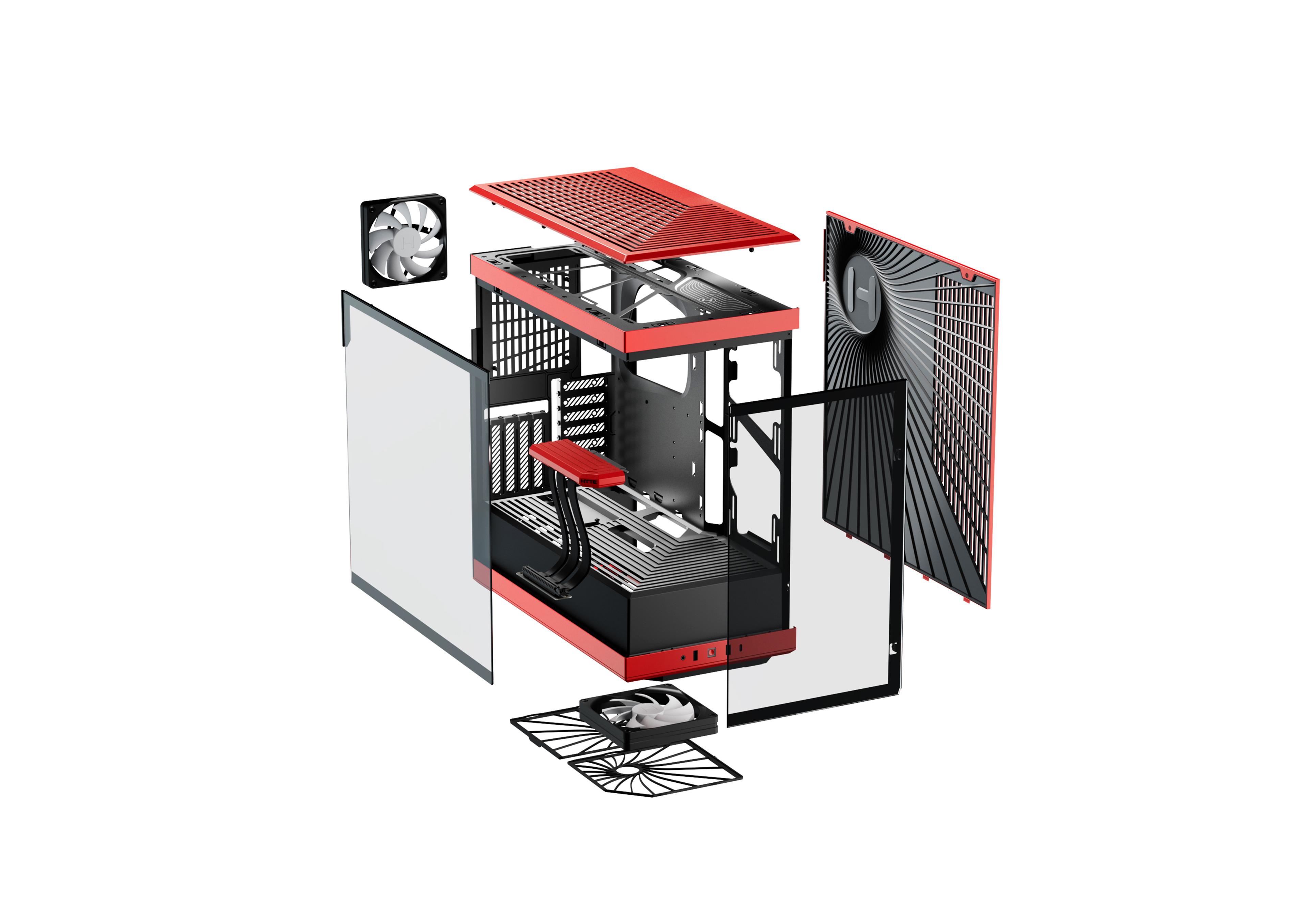 HYTE Y40 S-Tier Aesthetic ATX Case - Red