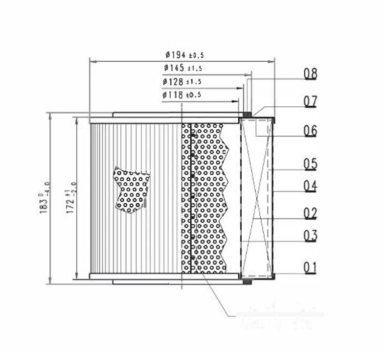 Technical drawing of Filter SIG 01
